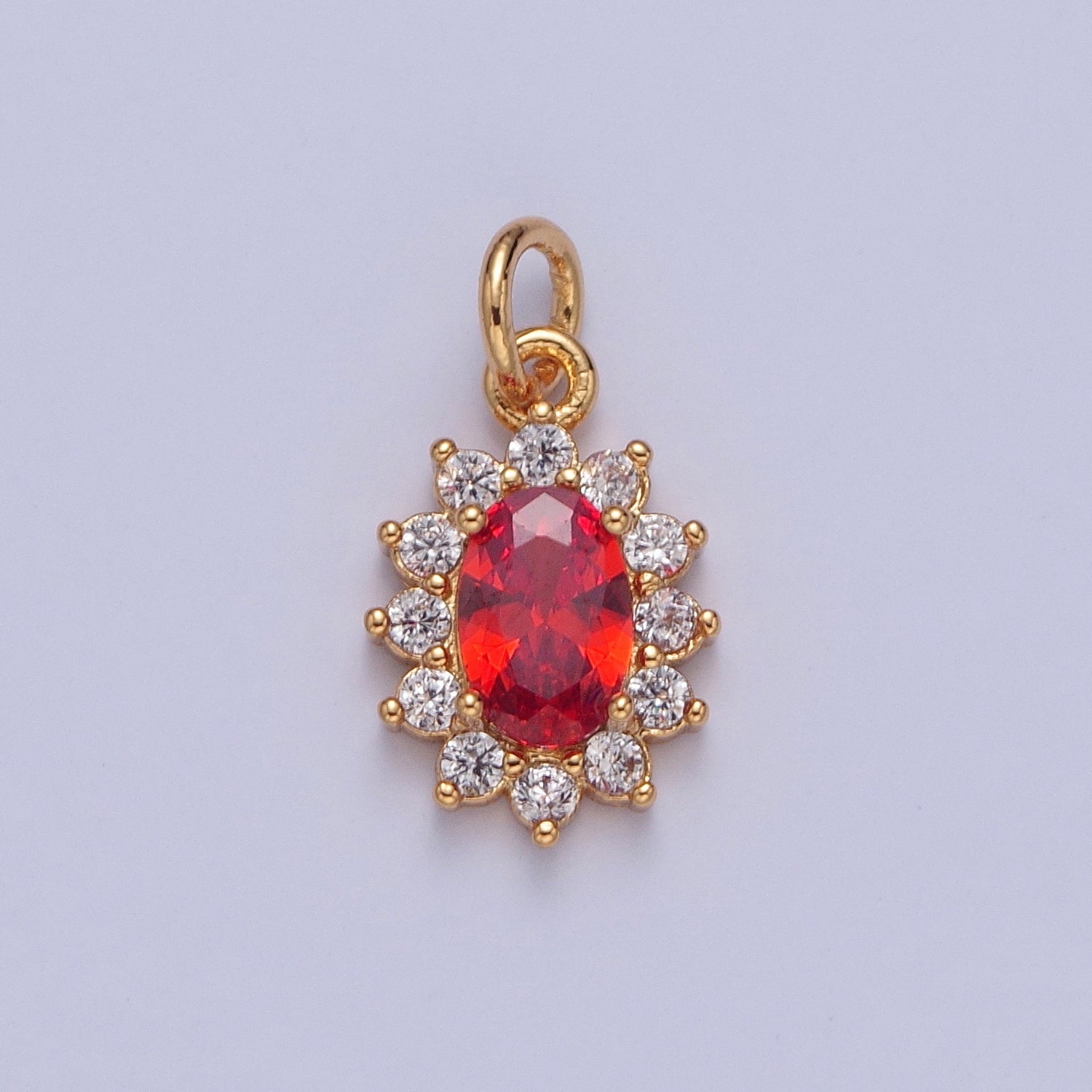 24K Gold Filled Celestial Sun Cubic Zirconia Charm For DIY Jewelry Necklace Making | X-082 - X-087