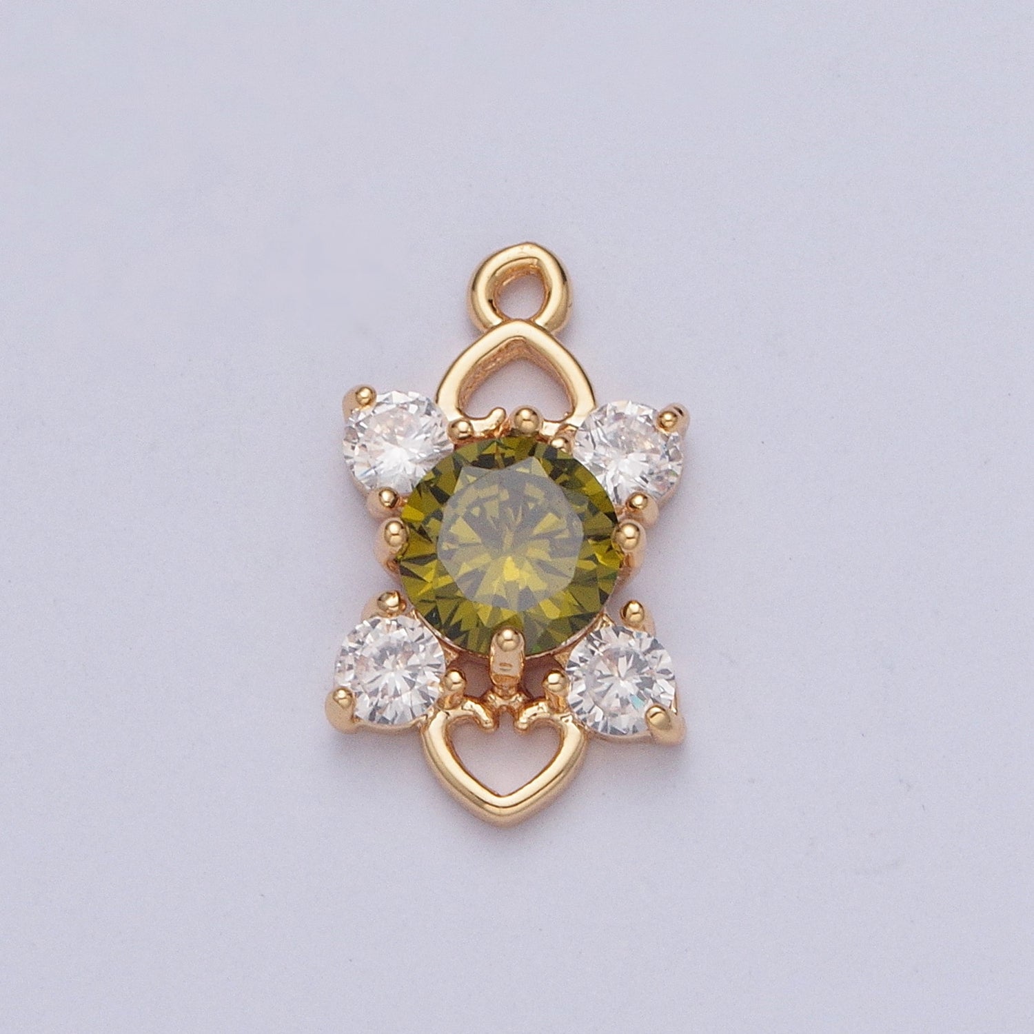 Celestial Four Pointed Star Round Cubic Zirconia Love Heart Link Charm For Valentine Jewelry | X-211-X-214