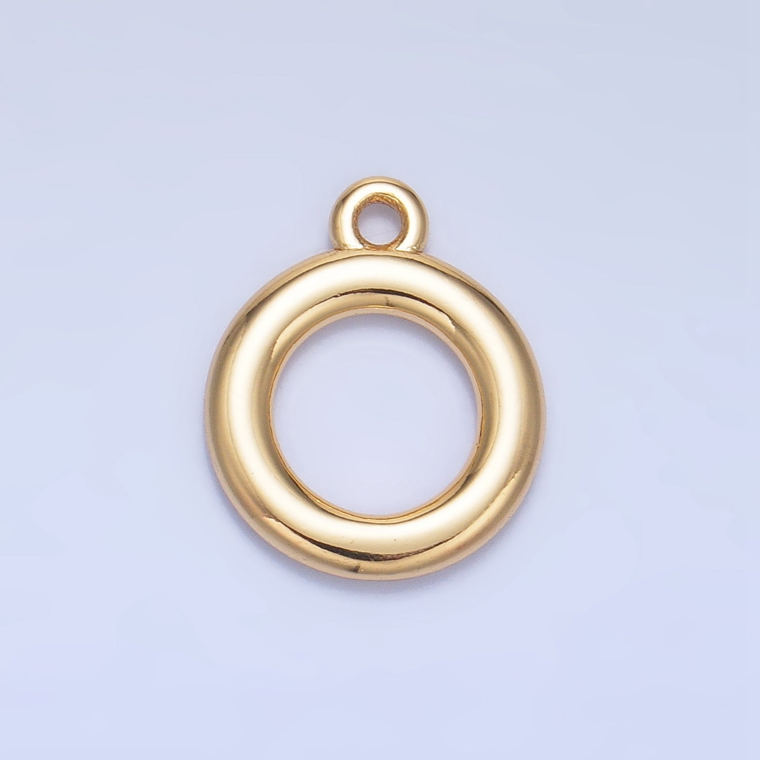 24K Gold Filled 13mm Minimalist Round Charm | X596