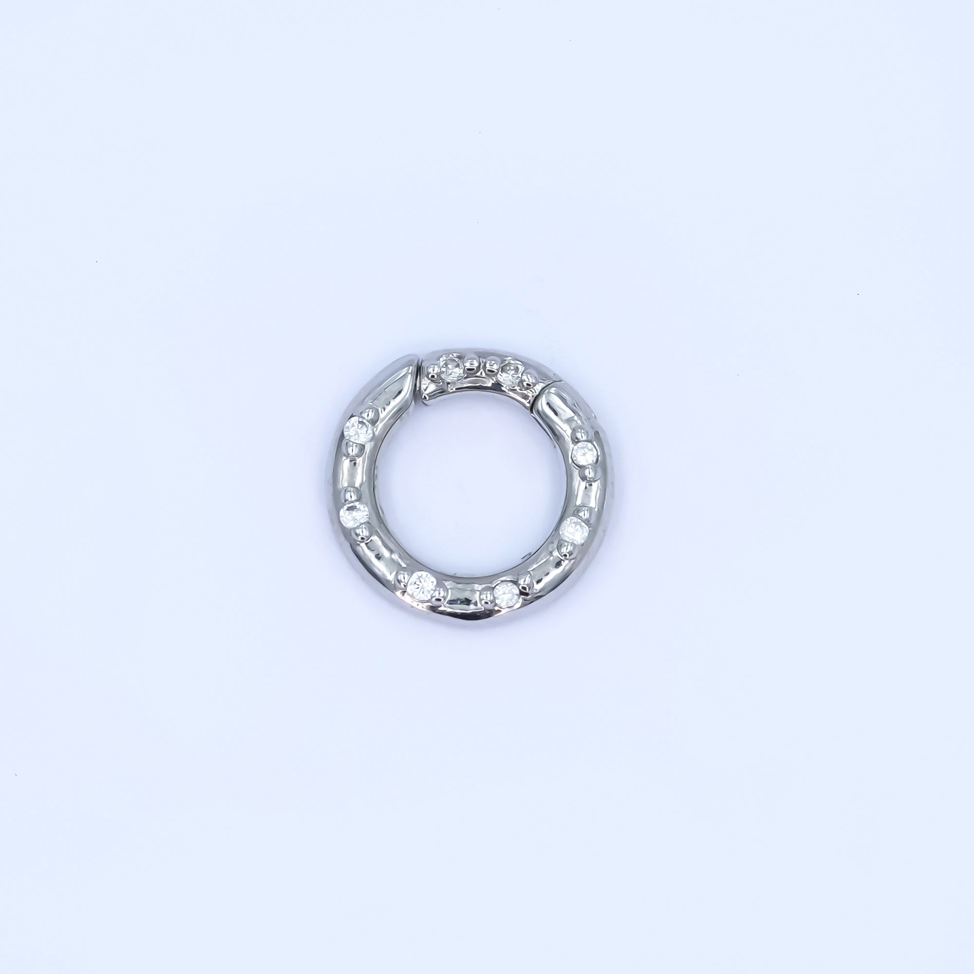 24K Gold Filled 12mm, 14mm, 16mm Clear CZ Dotted Round Pull Gate Findings in Gold & Silver | Z1051 - Z1053