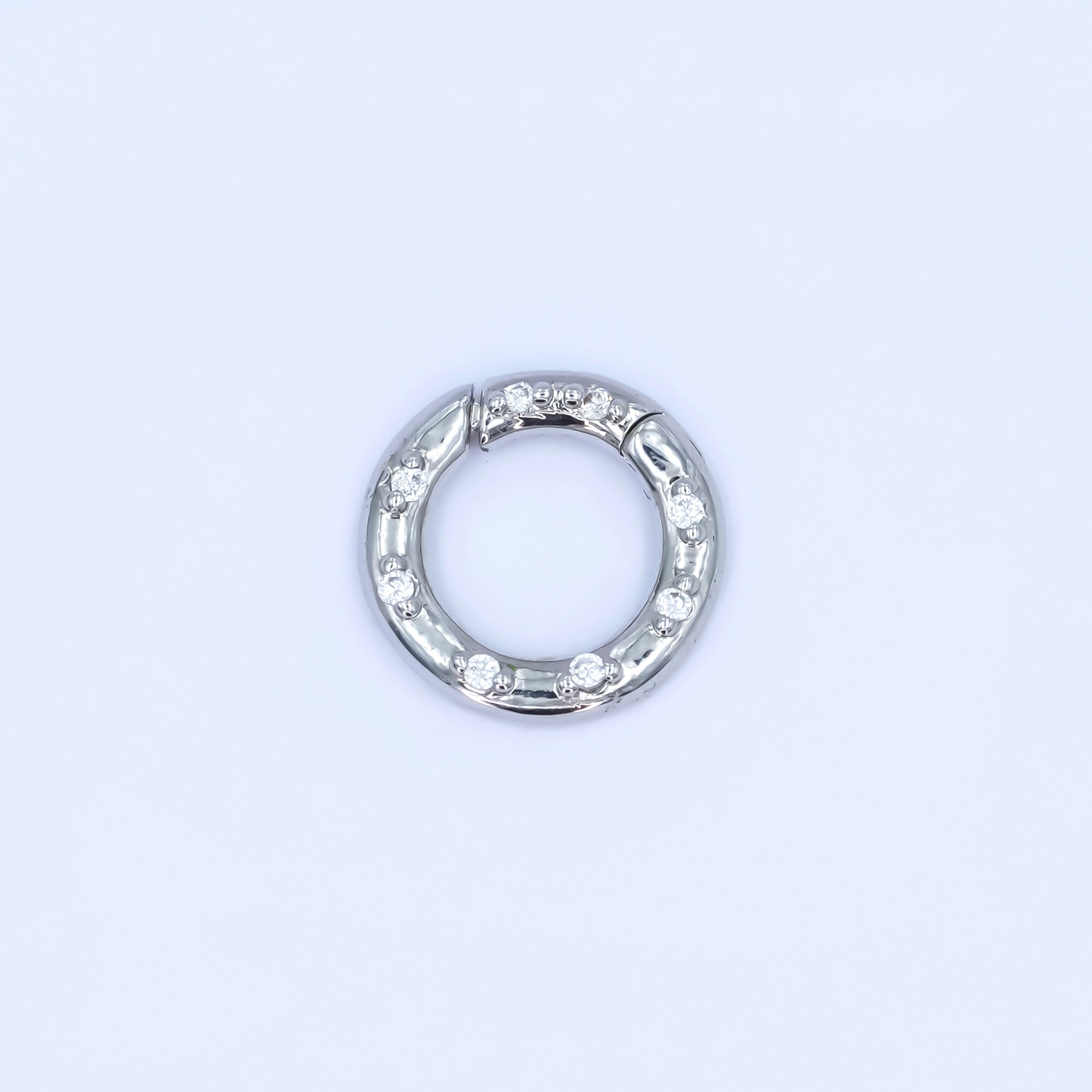 24K Gold Filled 12mm, 14mm, 16mm Clear CZ Dotted Round Pull Gate Findings in Gold & Silver | Z1051 - Z1053