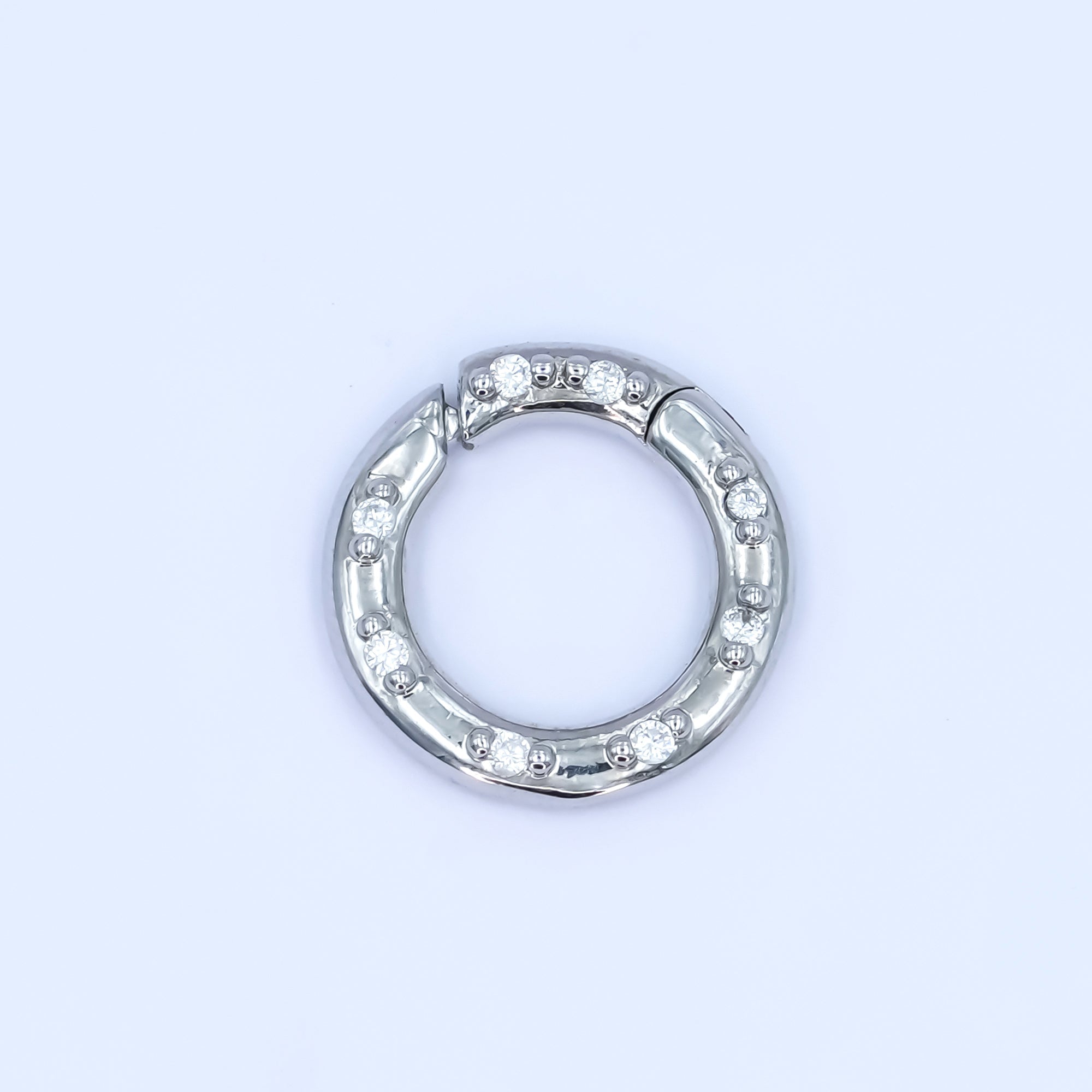 24K Gold Filled 12mm, 14mm, 16mm Clear CZ Dotted Round Pull Gate Findings in Gold & Silver | Z1051 - Z1053