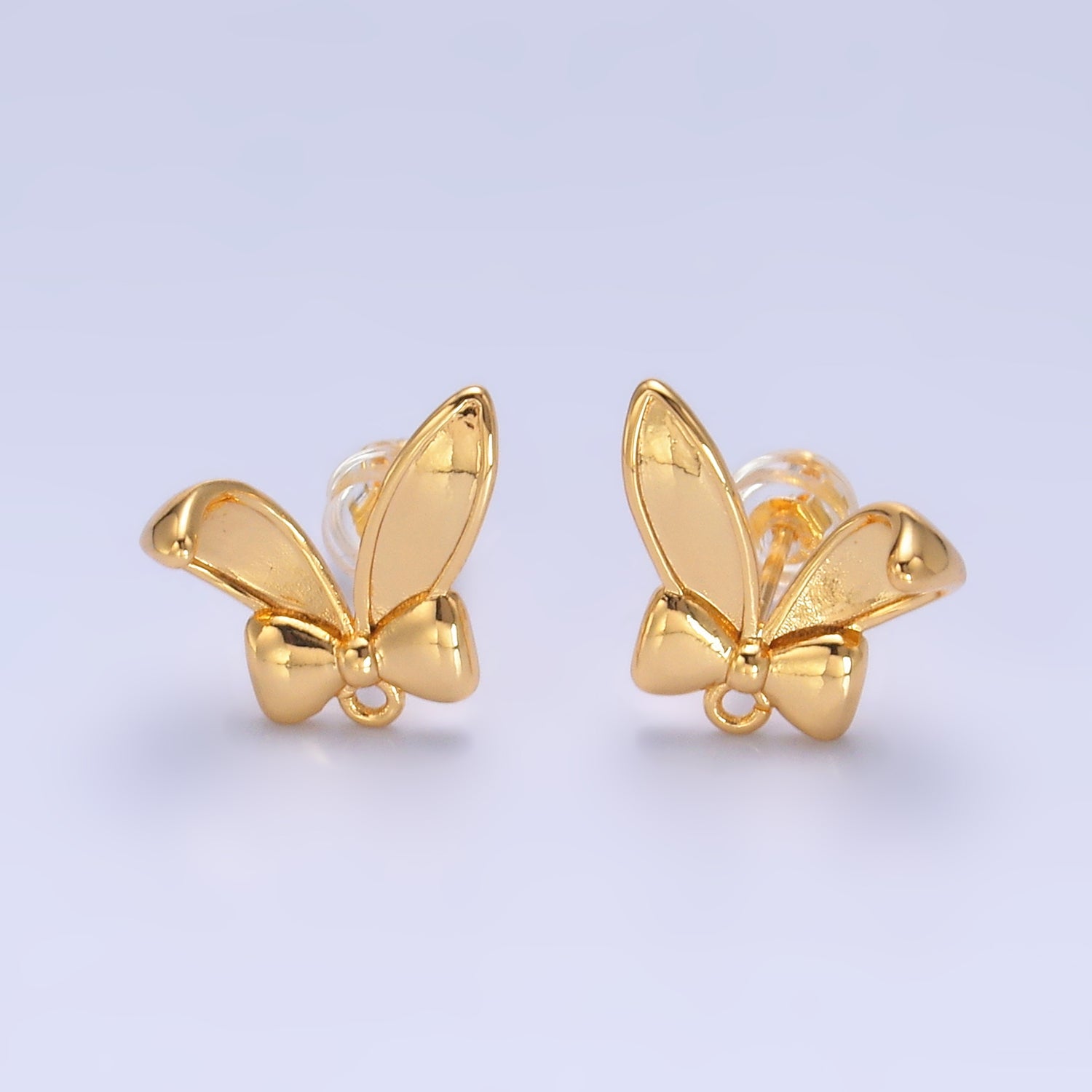 24K Gold Filled Bunny Ear Drop Stud Earring Findings | Z1088