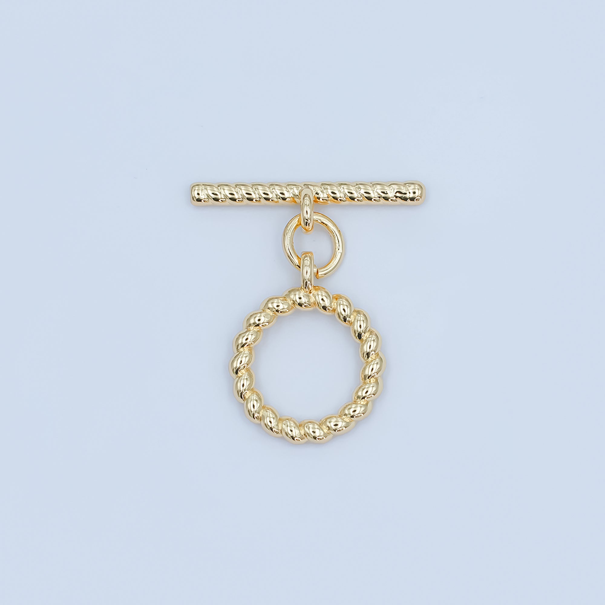 24K Gold Filled Twisted Croissant Minimalist Toggle Clasps Closure Findings | Z1105