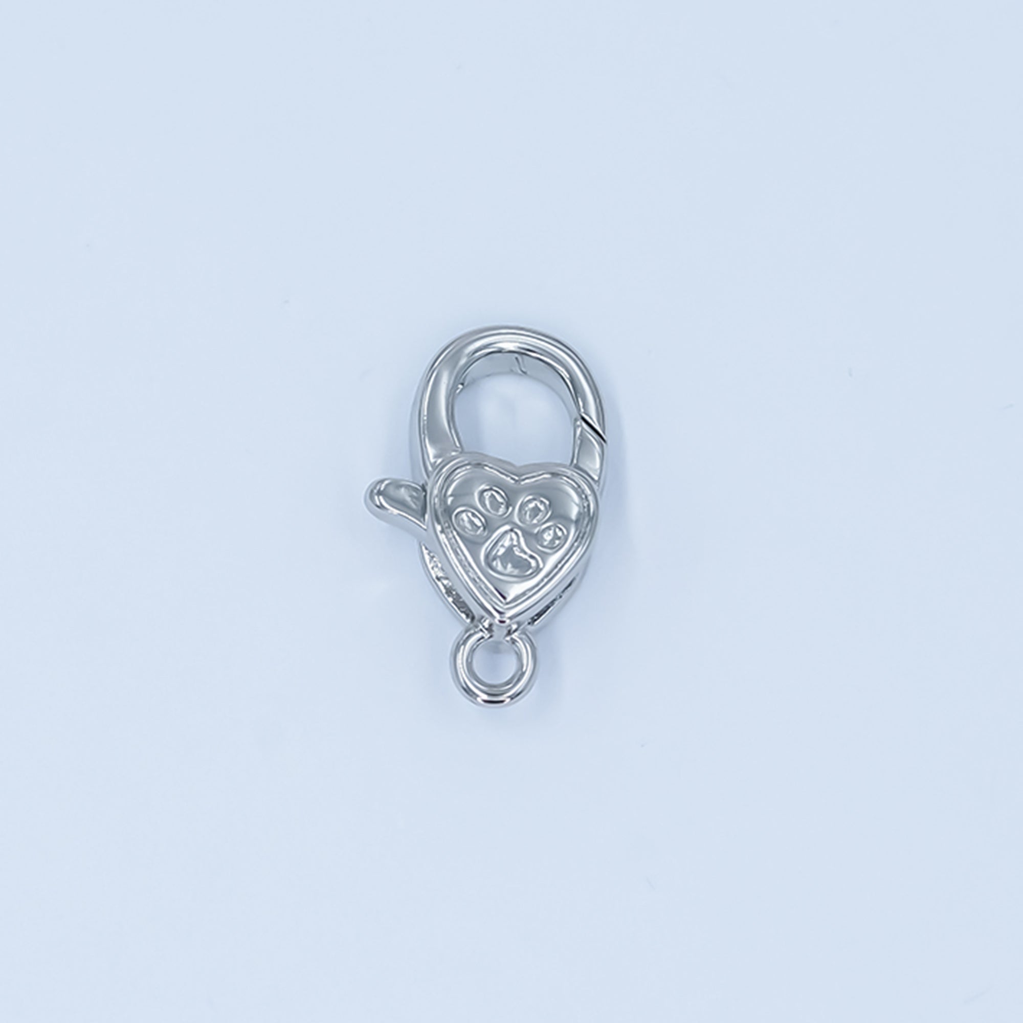 24K Gold Filled Paw Print Heart Lobster Claw Clasp Closure Finding in Gold & Silver | Z1140