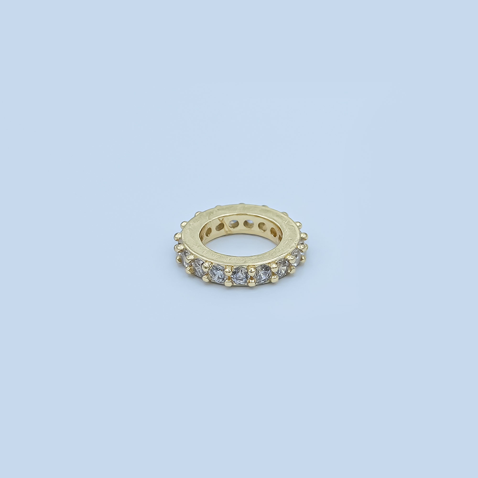 24K Gold Filled 10mm Micro Paved CZ Thin Bead Finding | Z1147