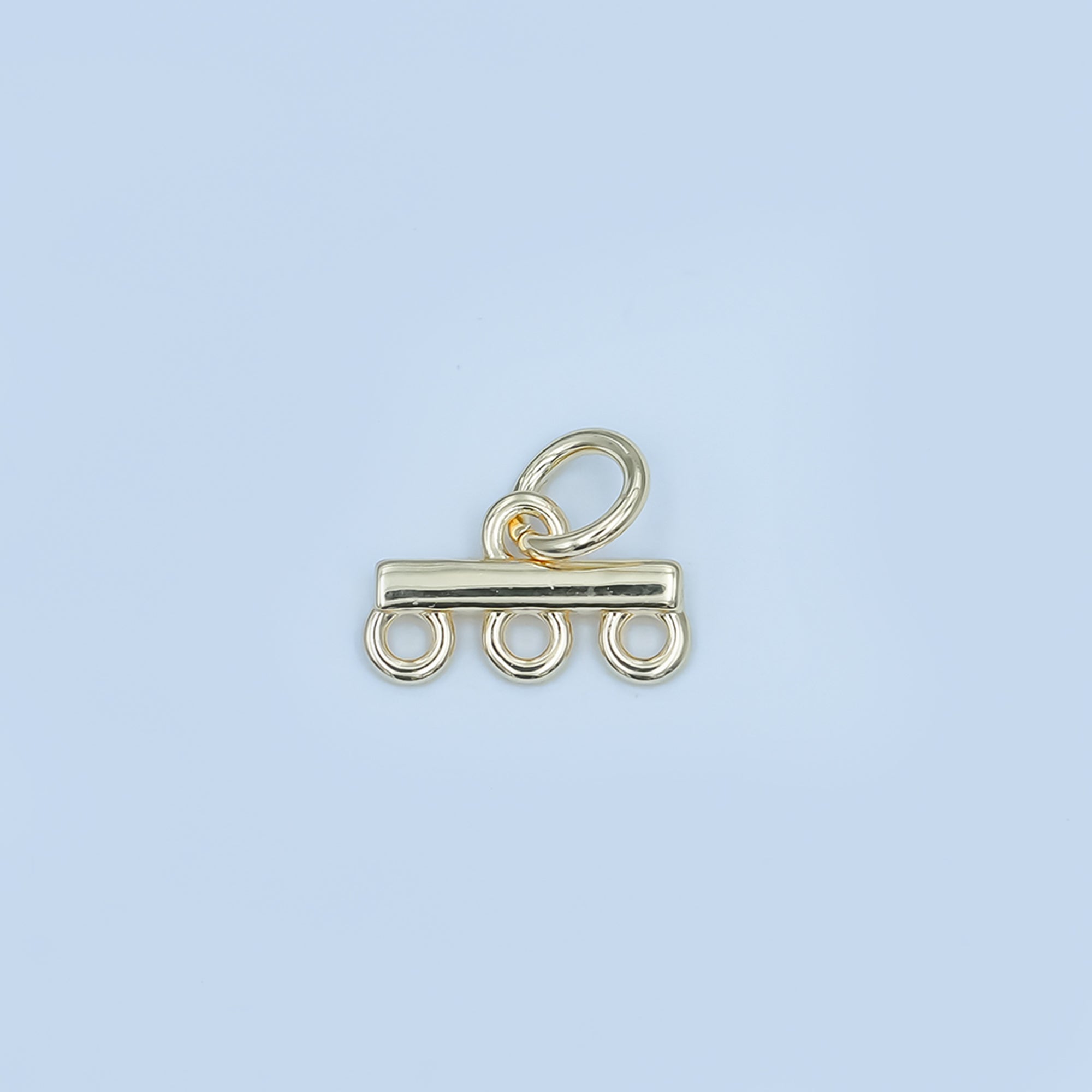 24K Gold Filled Triple Loop Drop Charm Bar Findings in Gold, Silver & Rose Gold | Z1149 Z1150