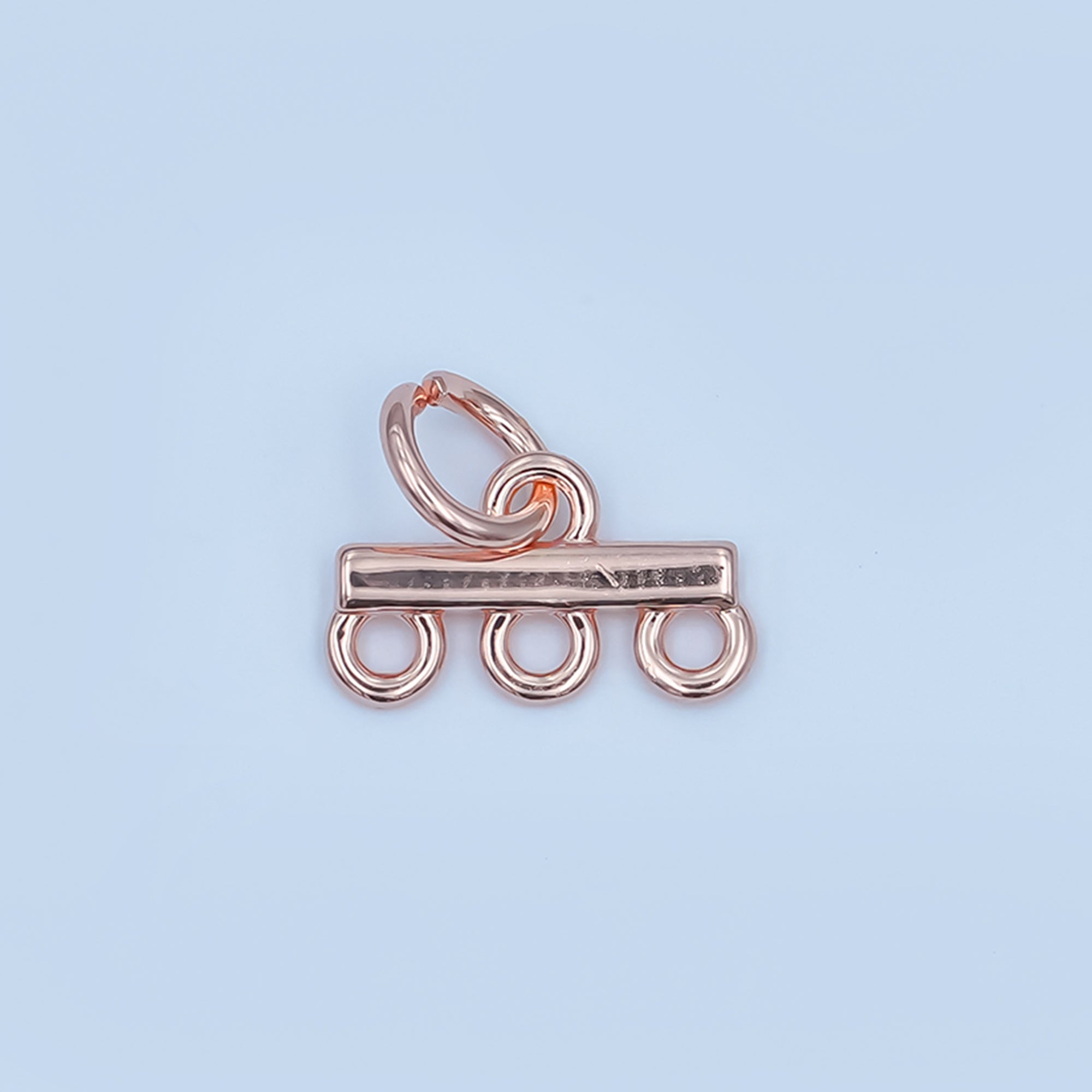 24K Gold Filled Triple Loop Drop Charm Bar Findings in Gold, Silver & Rose Gold | Z1149 Z1150