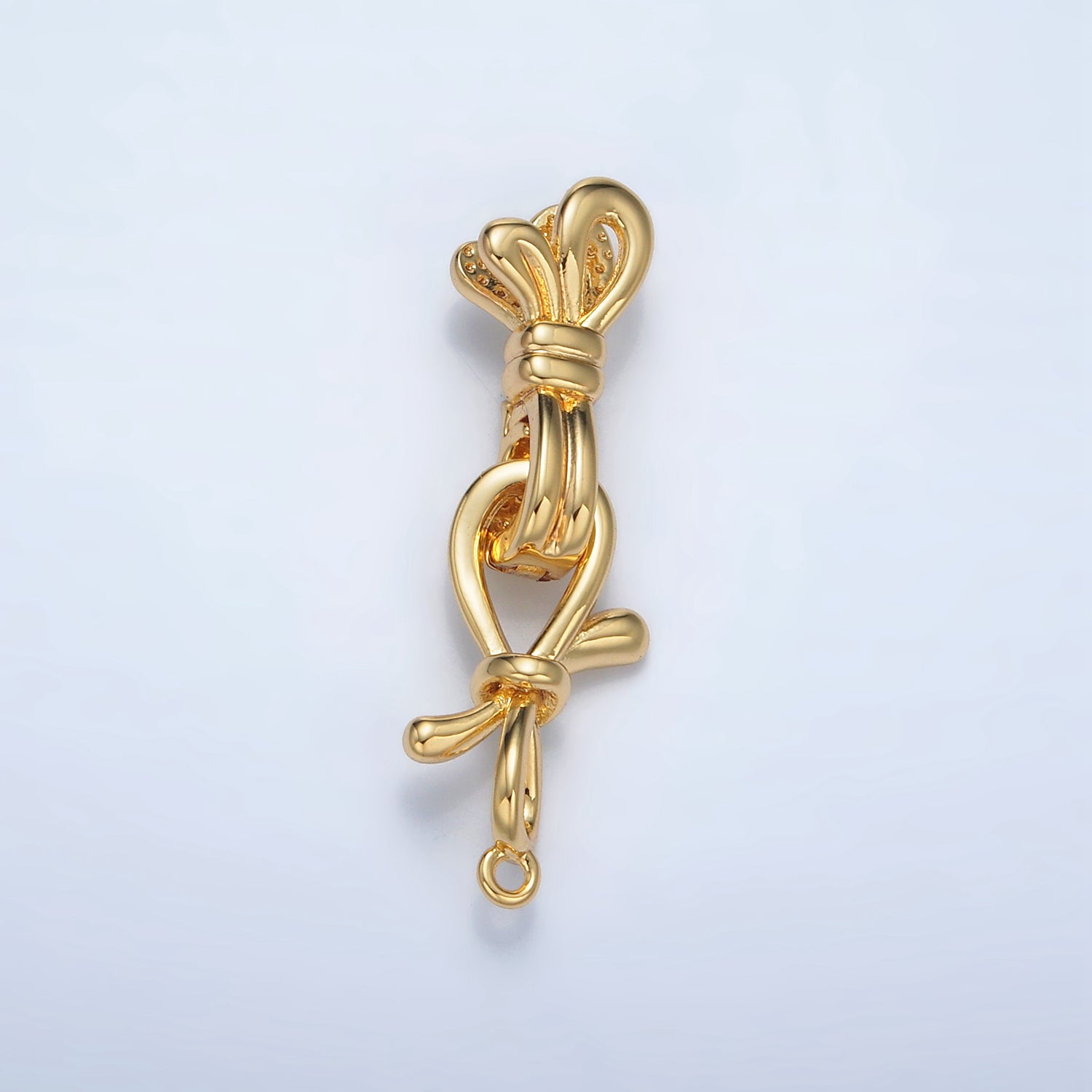 24K Gold Filled Ribbon Bow Snap Latch Closure Findings Set | Z861