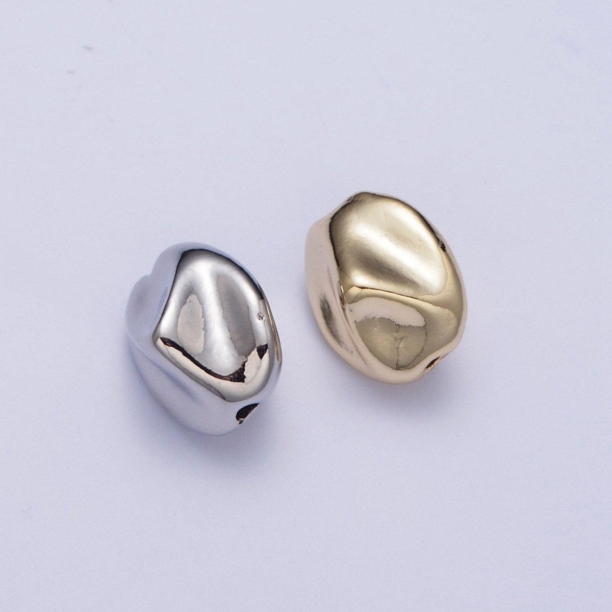 Abstract 10.7mmx9.2mm Gold & Silver Geometric Spacer Bead Supply For Jewelry Bracelet Making | W-928 W-929