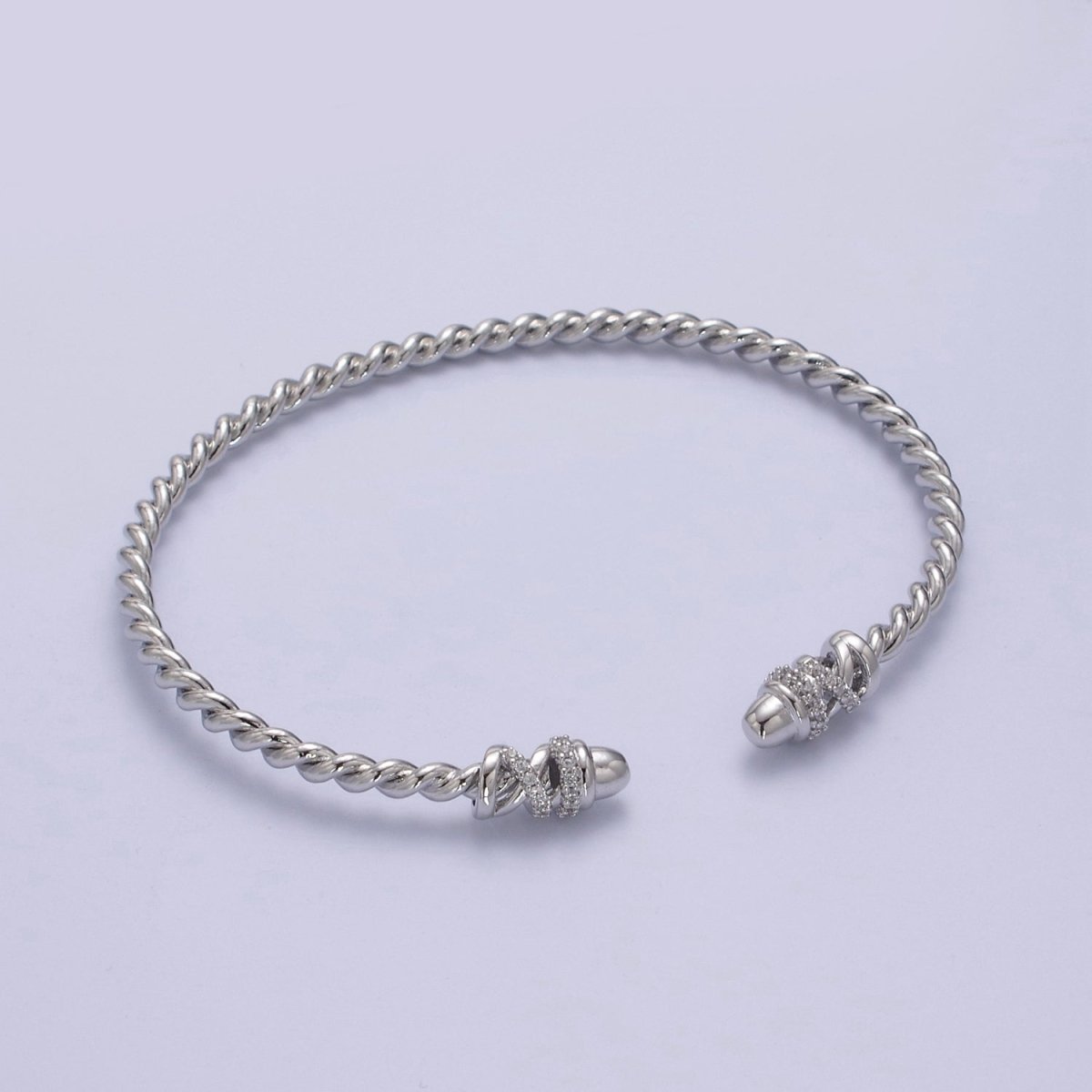 Adjustable Gold Twisted Rope Bracelet Dainty Silver Cuff Bangle, Braided Bracelet, Stacking Bracelet | WA-694 WA-695 Clearance Pricing