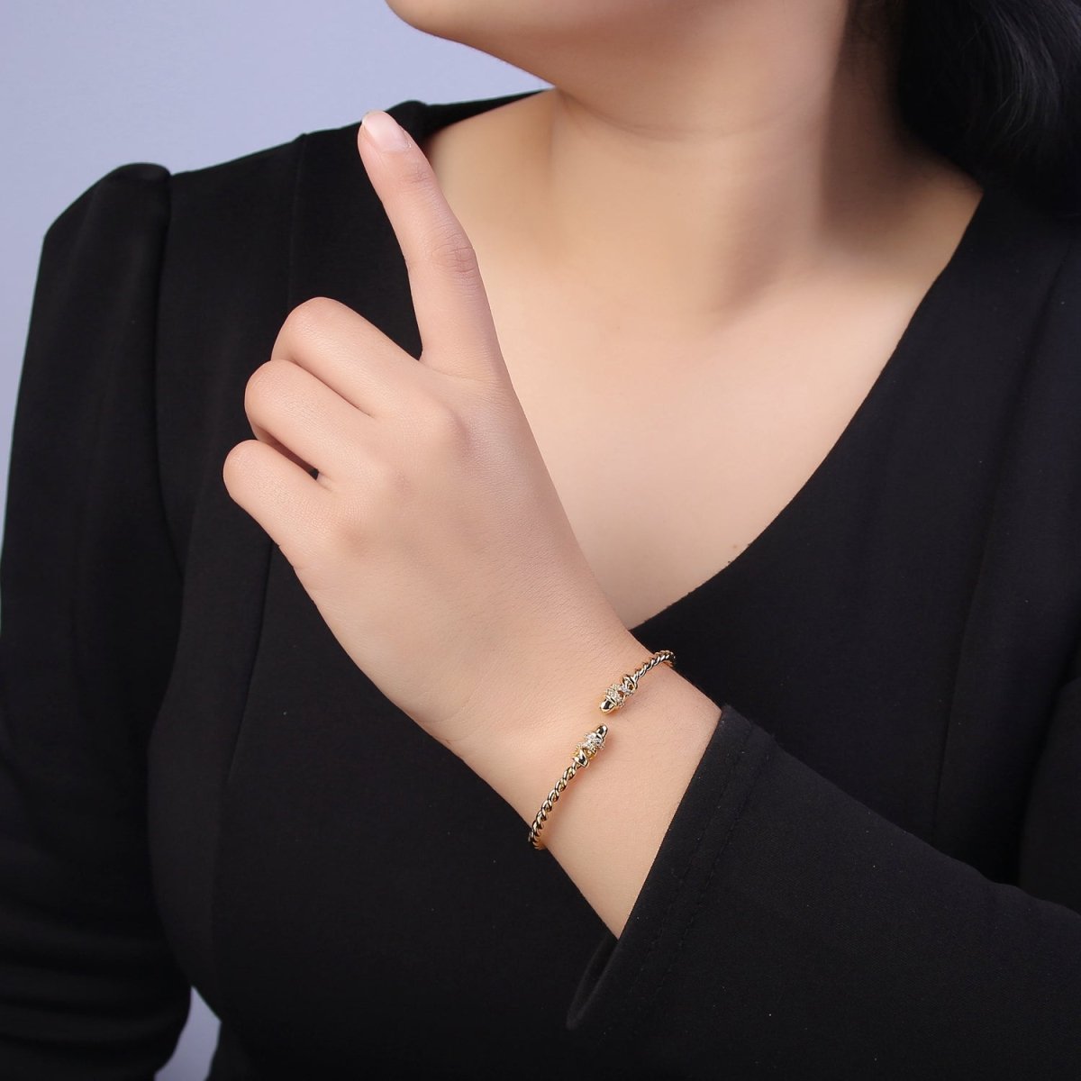 Adjustable Gold Twisted Rope Bracelet Dainty Silver Cuff Bangle, Braided Bracelet, Stacking Bracelet | WA-694 WA-695 Clearance Pricing