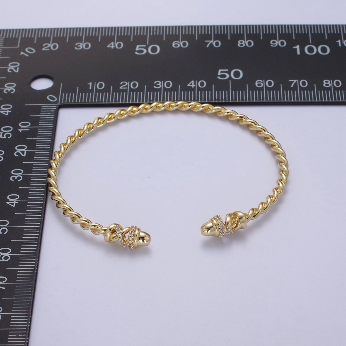 Adjustable Gold Twisted Rope Bracelet Dainty Silver Cuff Bangle, Braided Bracelet, Stacking Bracelet | WA-694 WA-695 Clearance Pricing