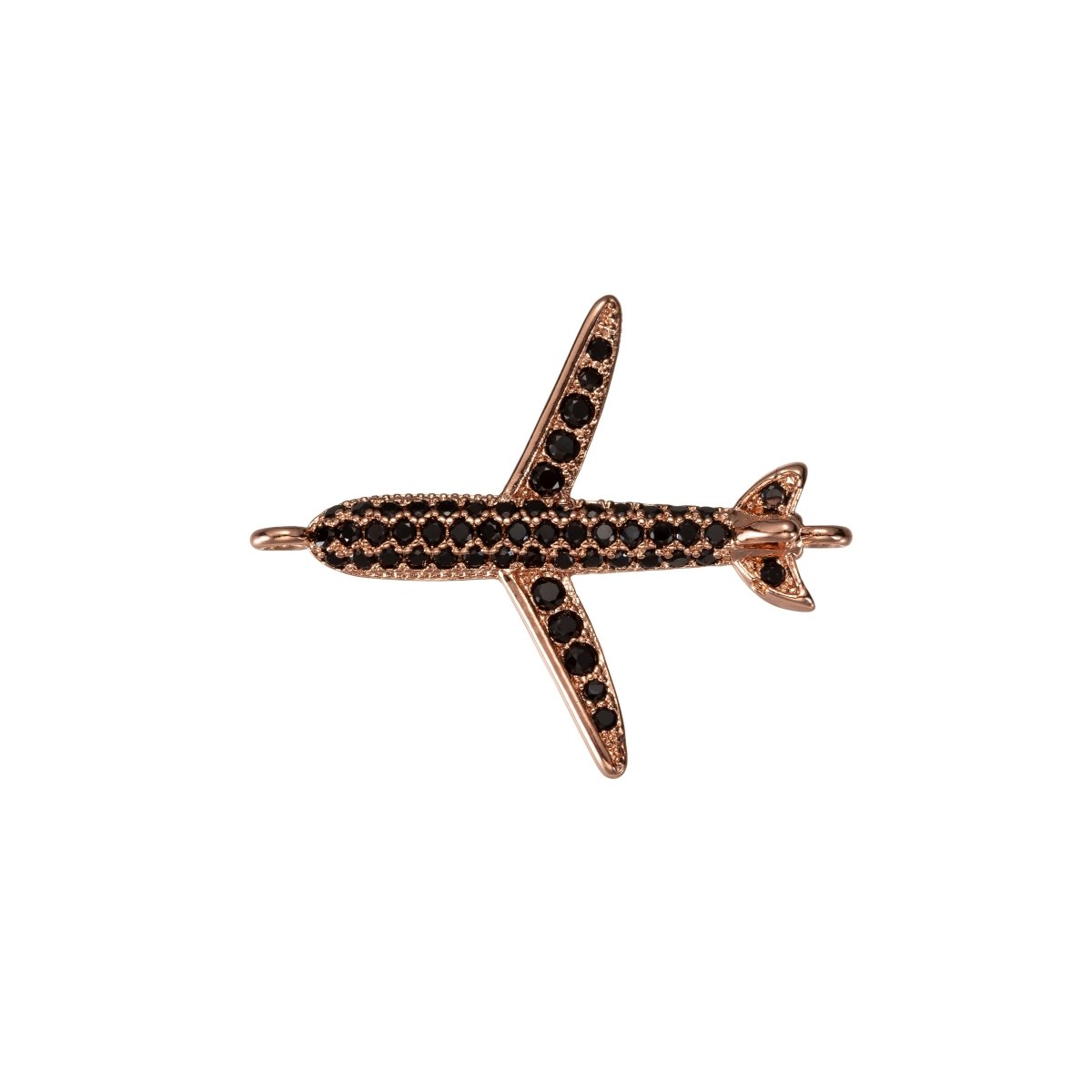 Airplane Connector CZ Micro Pave, Airplane Bracelet CONNECTOR, Traveler Jewelry, Pilot Jewelry, Airplane Charm Connector F-307 F-308
