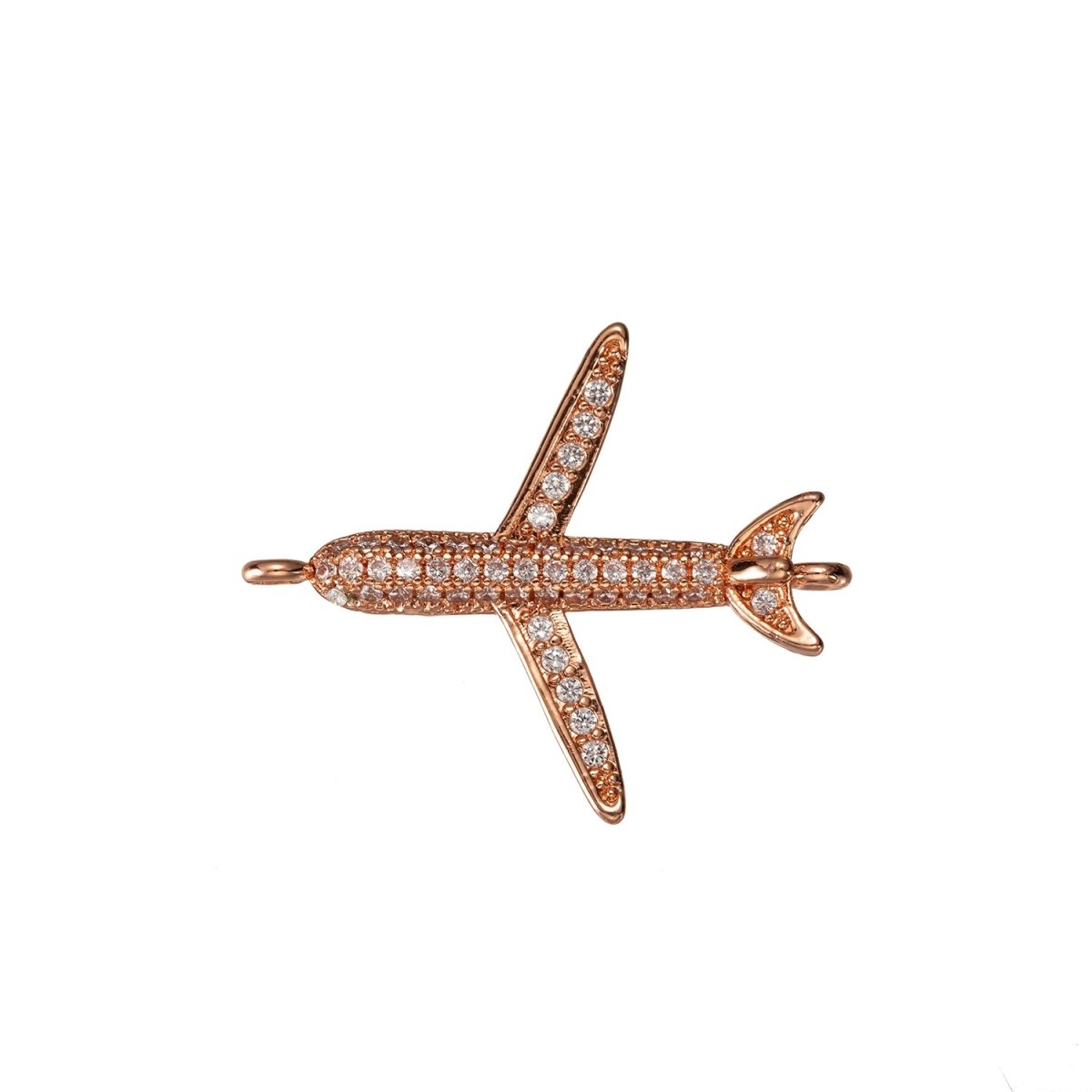 Airplane Connector CZ Micro Pave, Airplane Bracelet CONNECTOR, Traveler Jewelry, Pilot Jewelry, Airplane Charm Connector F-307 F-308