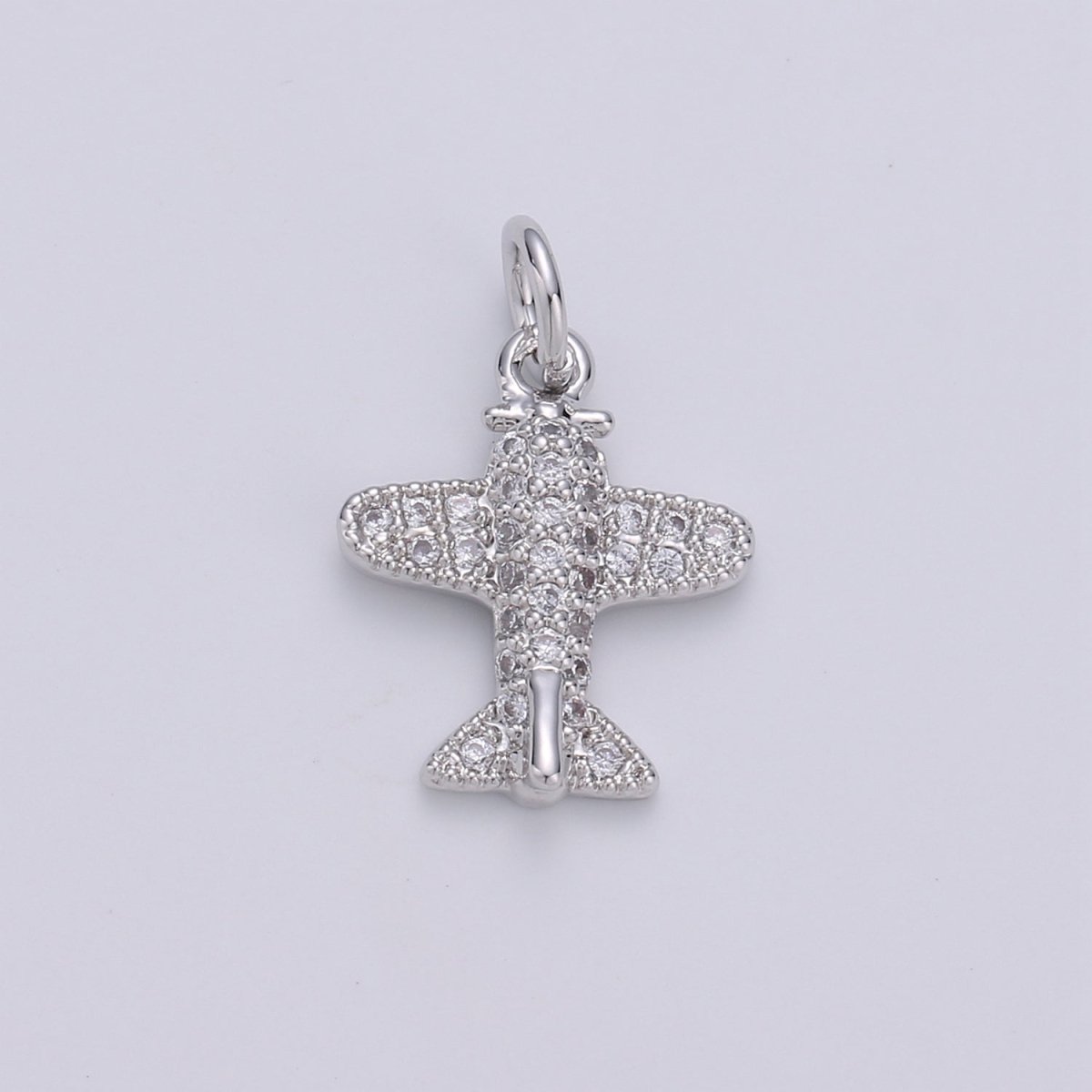 Airplane Gold Filled Charm with Crystal - D-201-D-202