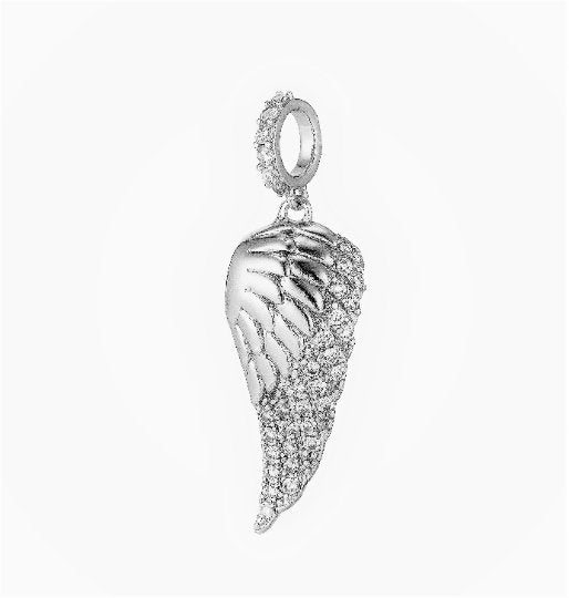 Angel Wing Charm, Micro Pave Charm, 18K Gold Filled Pendant Dainty CZ Wing Pendant Necklace Charm for Jewelry Making H-872 J-236
