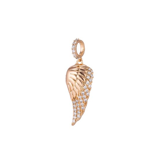 Angel Wing Charm, Micro Pave Charm, 18K Gold Filled Pendant Dainty CZ Wing Pendant Necklace Charm for Jewelry Making H-872 J-236