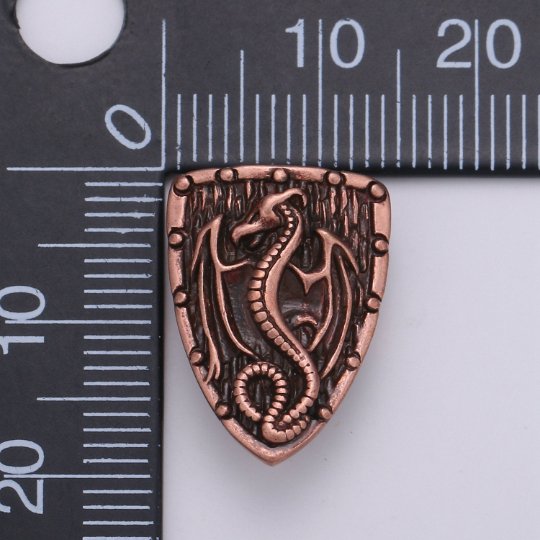 Antique Gold Dragon Beads,2 Hole Antique Silver Shield Spacer Beads for Bracelet Component Men Jewelry Making Supply, D-810-D-812