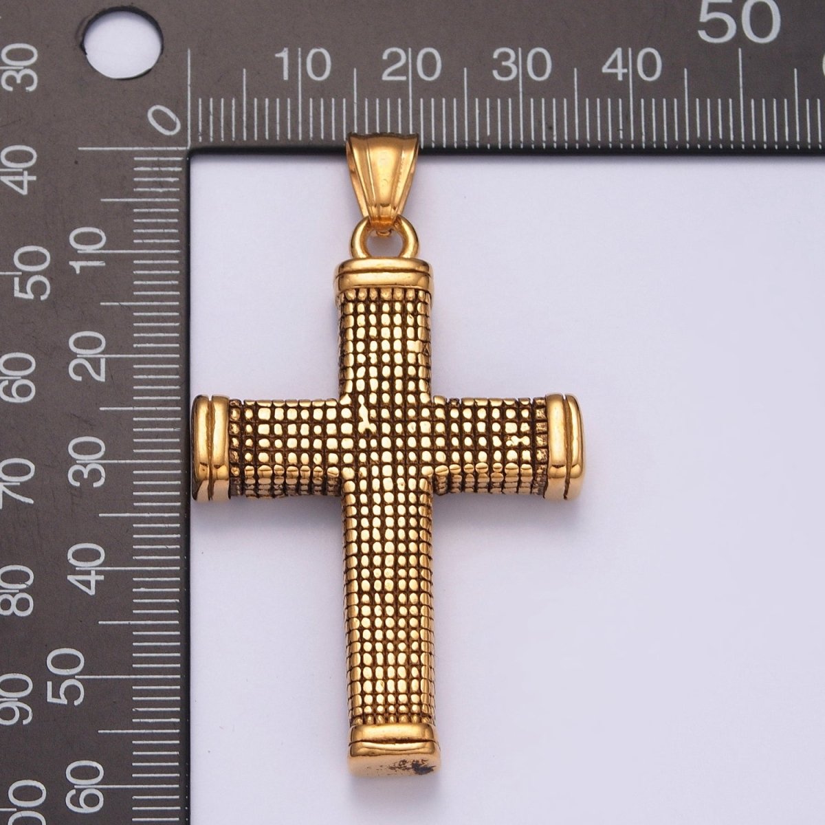 Antique Gold Men Cross Necklace Pendant Christian Jewelry - Rustic Silver Cross Pendant Stainless Steel X-632