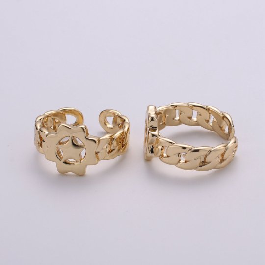 Antique Gold Ring Band, Star Ring, Unique Adjustable Band Ring Man Open ring for Men Women unisex ring Bold Ring R-025 R-026