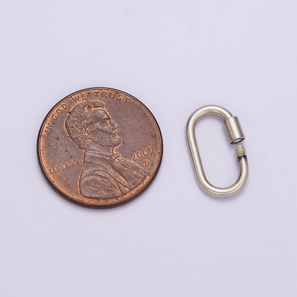 Antique Silver Carabiner s925 Sterling Silver Dainty Screw Lock Clasp for Jewelry Making SL-299 - DLUXCA