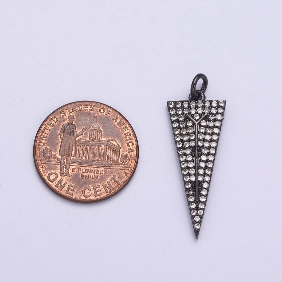 Arrowheads Charm Gold Cubic Arrow Pendant Black Triangle Men Pendant, Geometric N-322 N-323