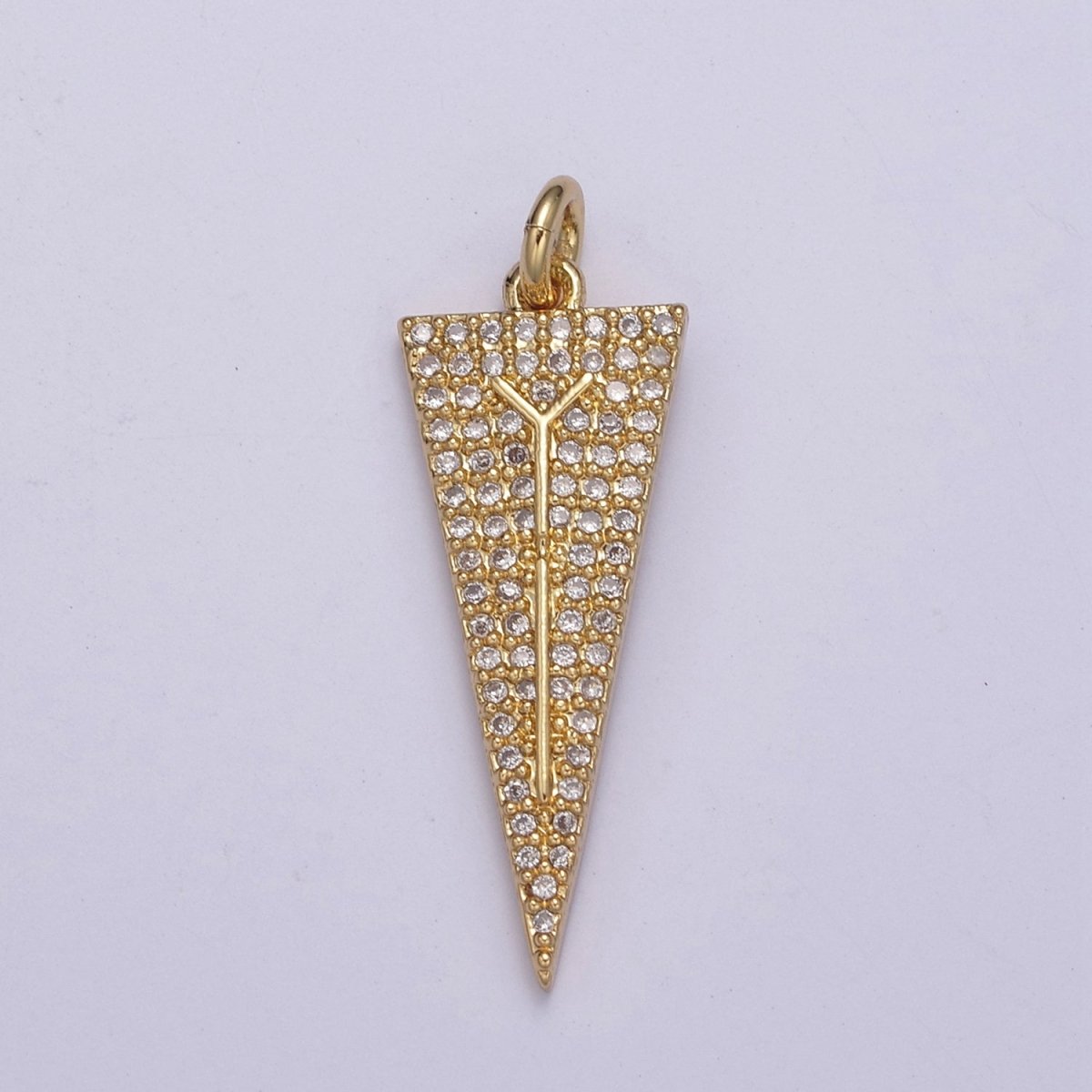 Arrowheads Charm Gold Cubic Arrow Pendant Black Triangle Men Pendant, Geometric N-322 N-323