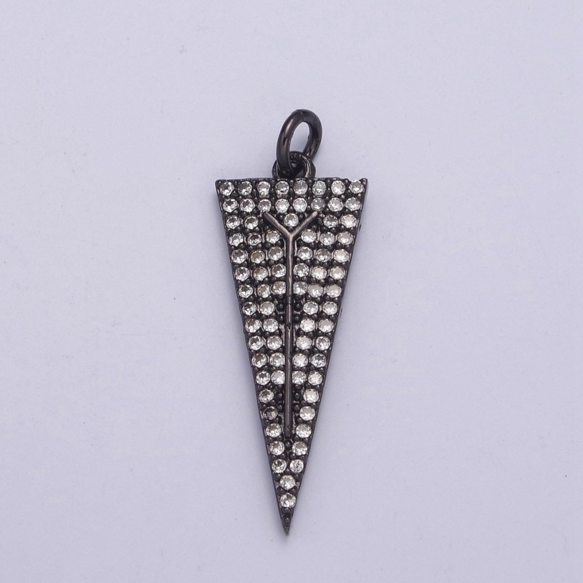Arrowheads Charm Gold Cubic Arrow Pendant Black Triangle Men Pendant, Geometric N-322 N-323