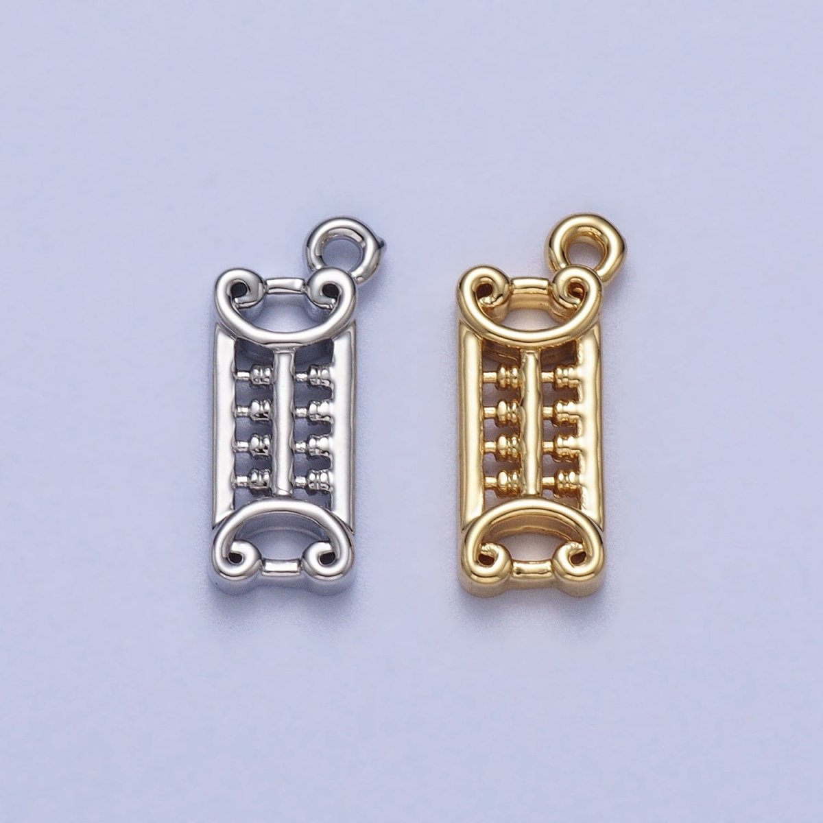 Asian Abacus Mathematics Tool Add-On Charm in Gold & Silver | AC038 AC039