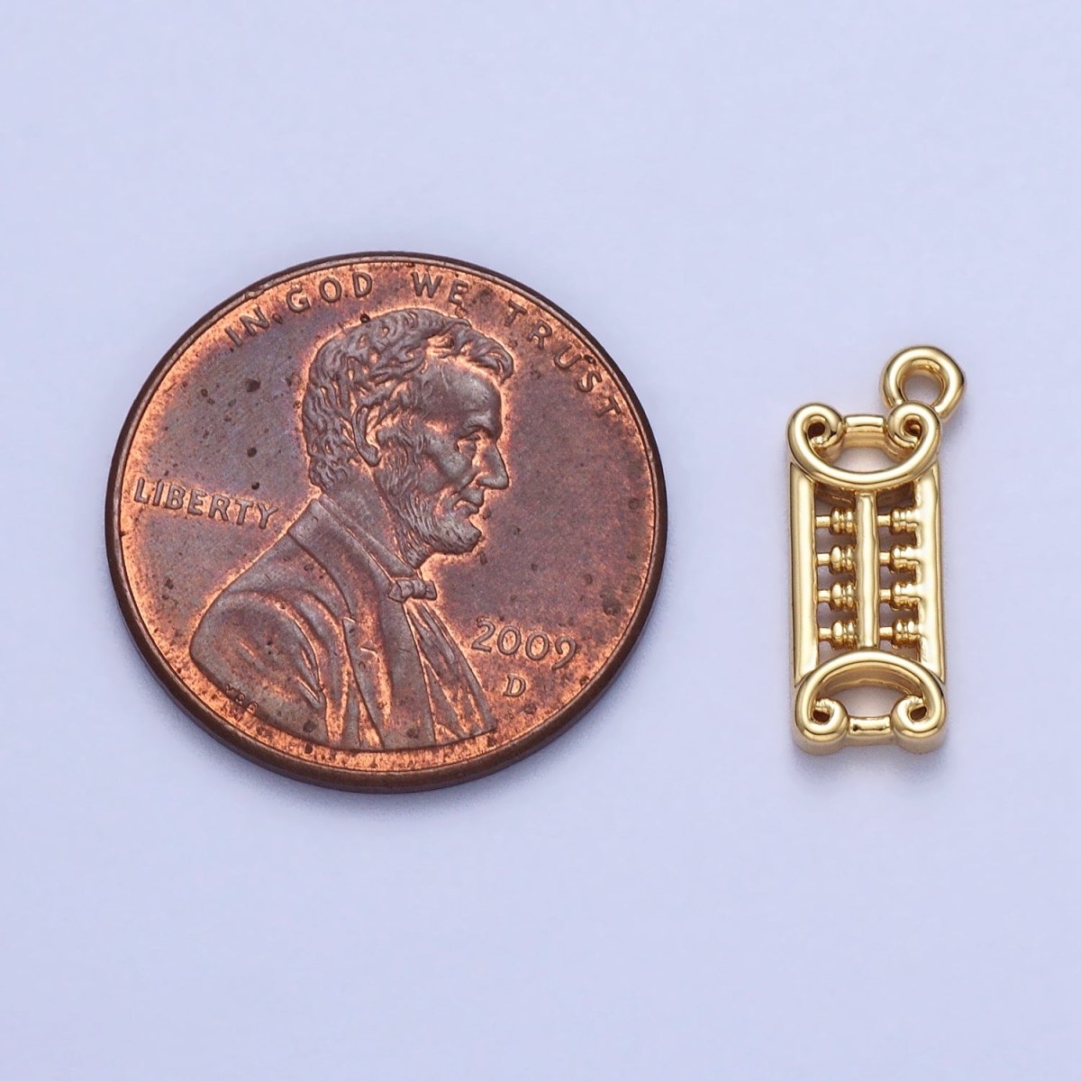 Asian Abacus Mathematics Tool Add-On Charm in Gold & Silver | AC038 AC039