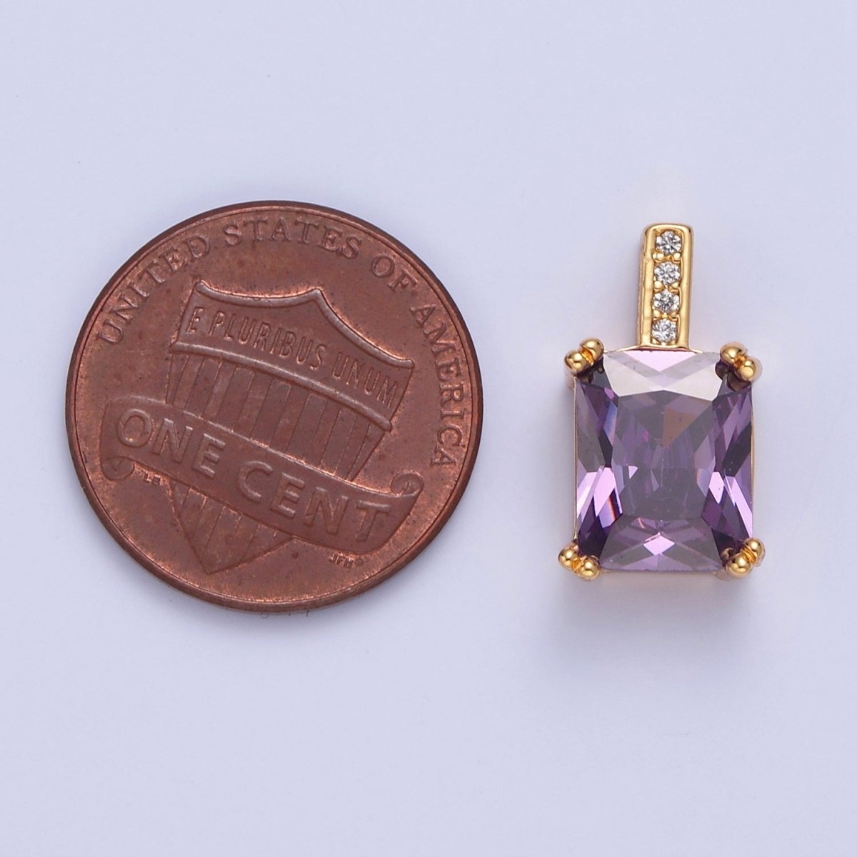 Baguette Cubic Zirconia Pendant, Solitaire 24K Gold Filled Charm For Jewelry Necklace Bracelet Making I-261 I-265 I-266 I-268 I-269 I-271 I-282 I-289
