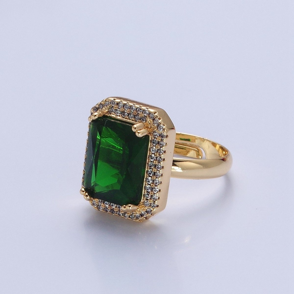 Baguette Cubic Zirconia Ring, Clear CZ Micro Pave Statement Ring O-2256 ~ O-2261