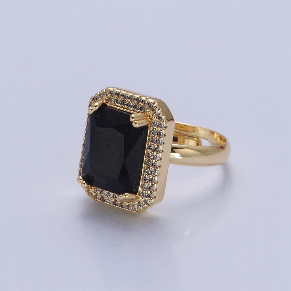 Baguette Cubic Zirconia Ring, Clear CZ Micro Pave Statement Ring O-2256 ~ O-2261