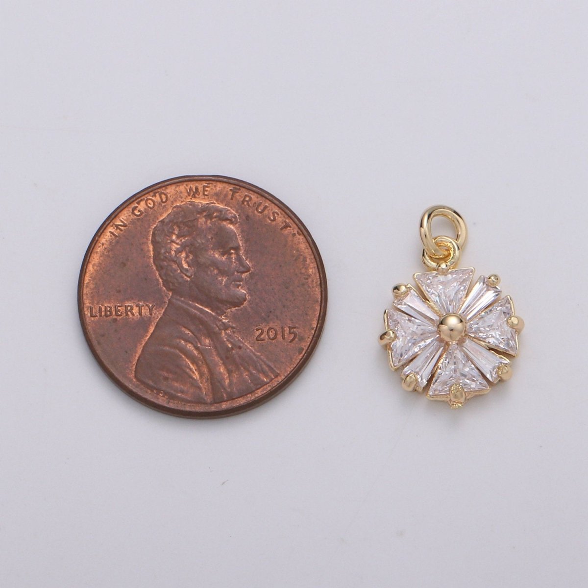 Baguette Star Charms, Cubic Zirconia Charms, Gold Etoile Charm, Vane Necklace Pendant Bracelet Charms Star Celestial Jewelry E-562 - DLUXCA