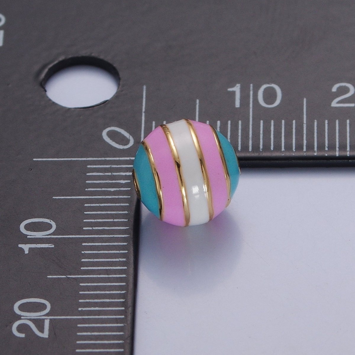 Ball Pride Flag Bead LGBTQ Pendant 14k Gold Filled 10mm Round Bead Trans Gay Pansexual Nonbinary Non Binary Bisexual Asexual B441