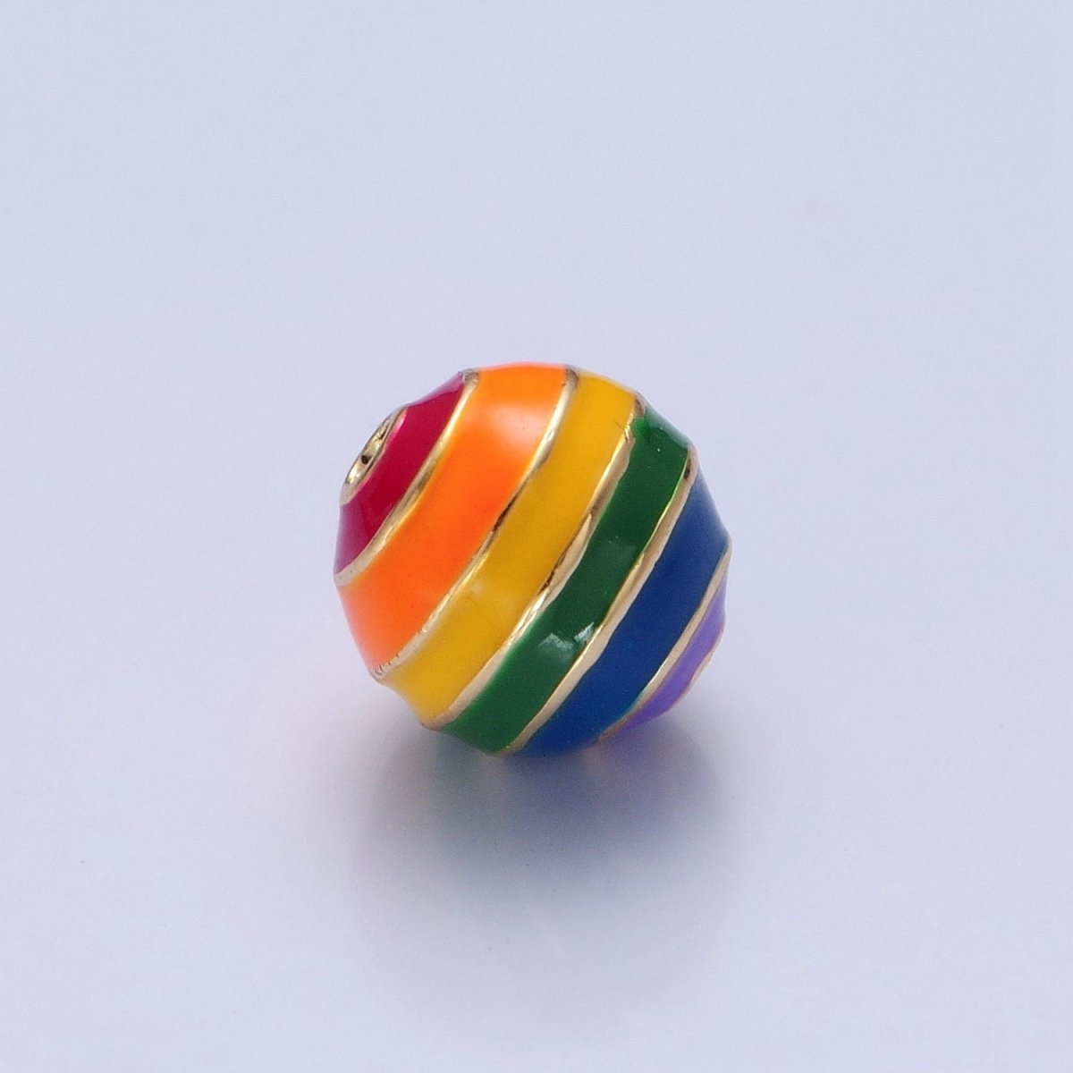 Ball Pride Flag Bead LGBTQ Pendant 14k Gold Filled 10mm Round Bead Trans Gay Pansexual Nonbinary Non Binary Bisexual Asexual B441