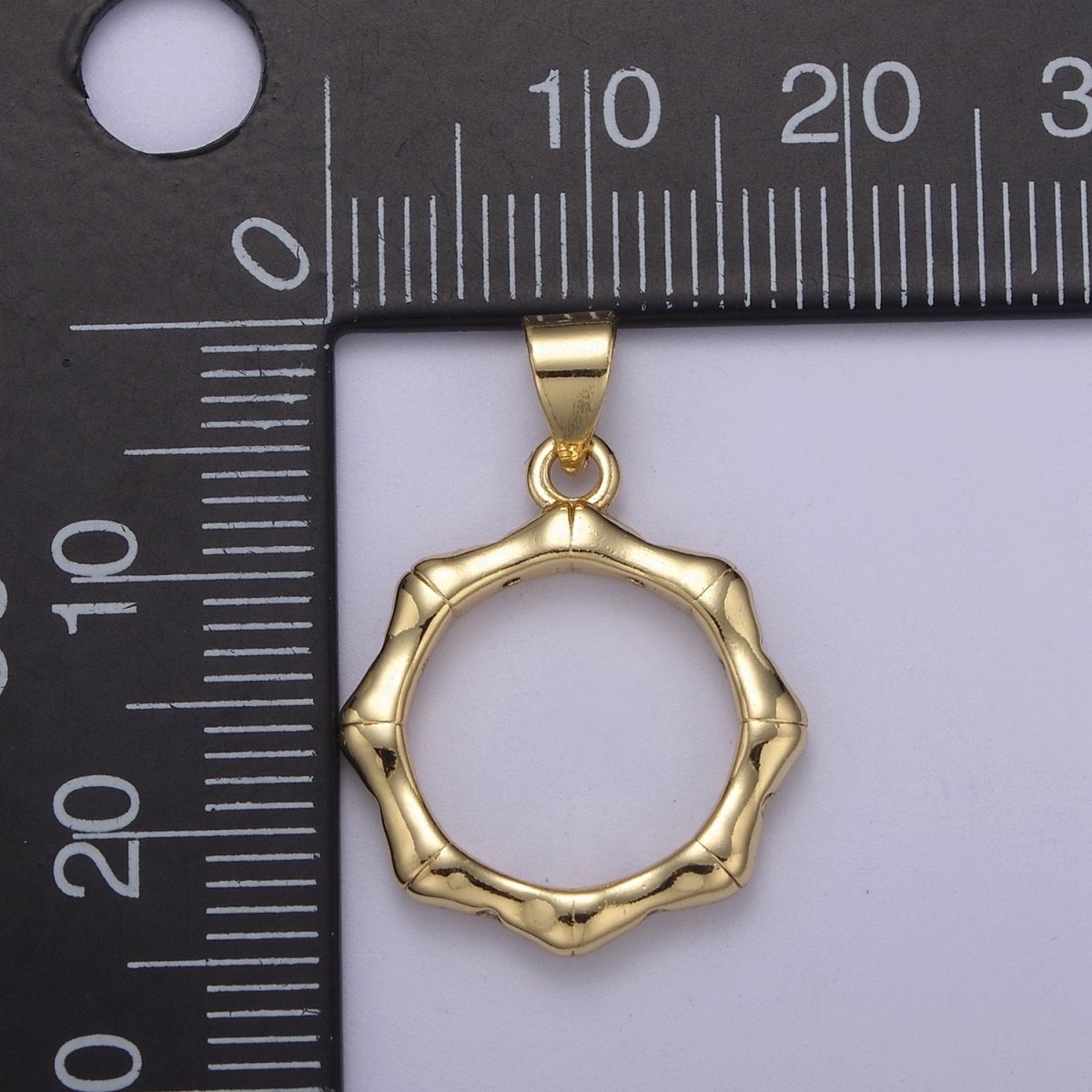 Bamboo Circle Charm Pendant for Necklace Bracelet Supply H-490 - DLUXCA