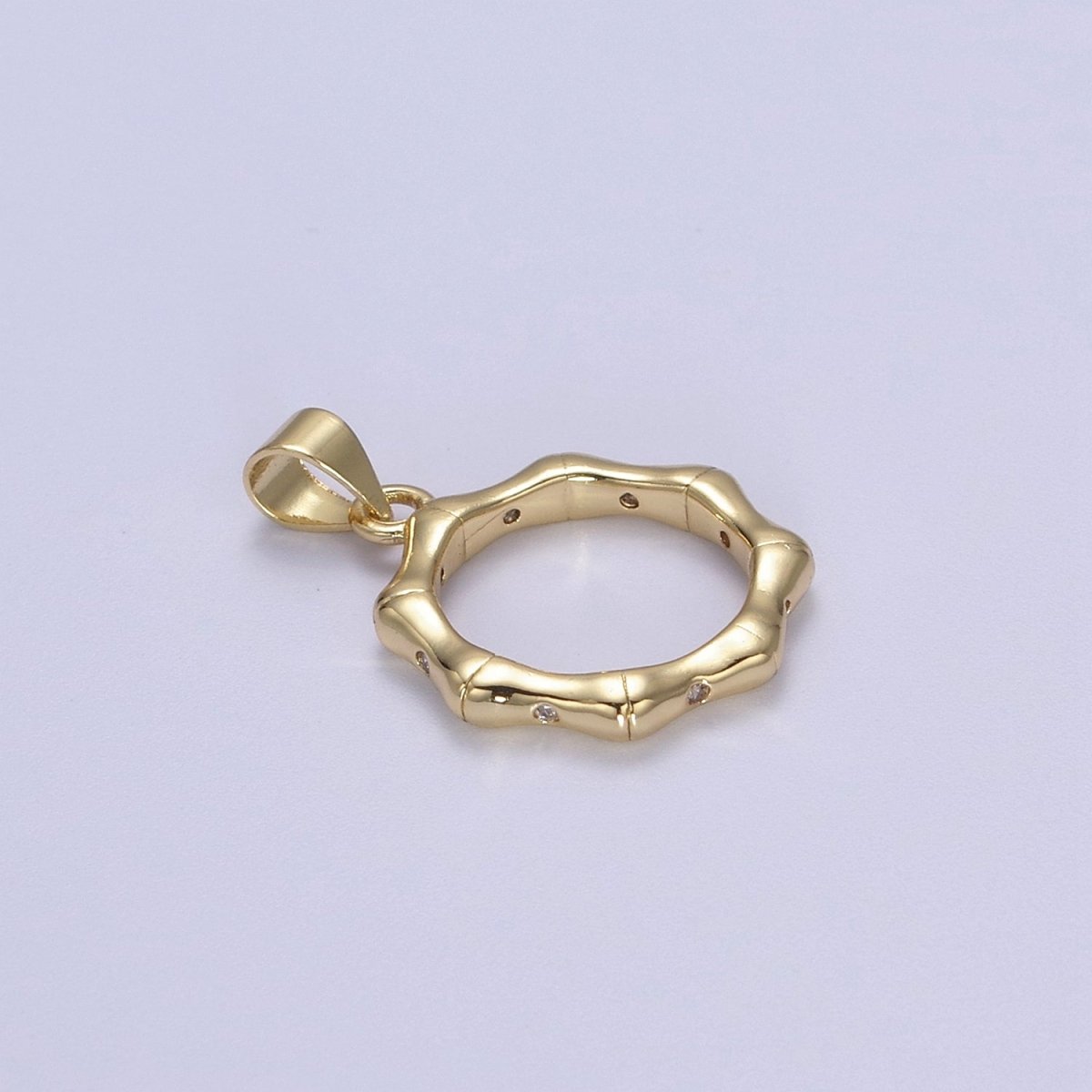 Bamboo Circle Charm Pendant for Necklace Bracelet Supply H-490 - DLUXCA