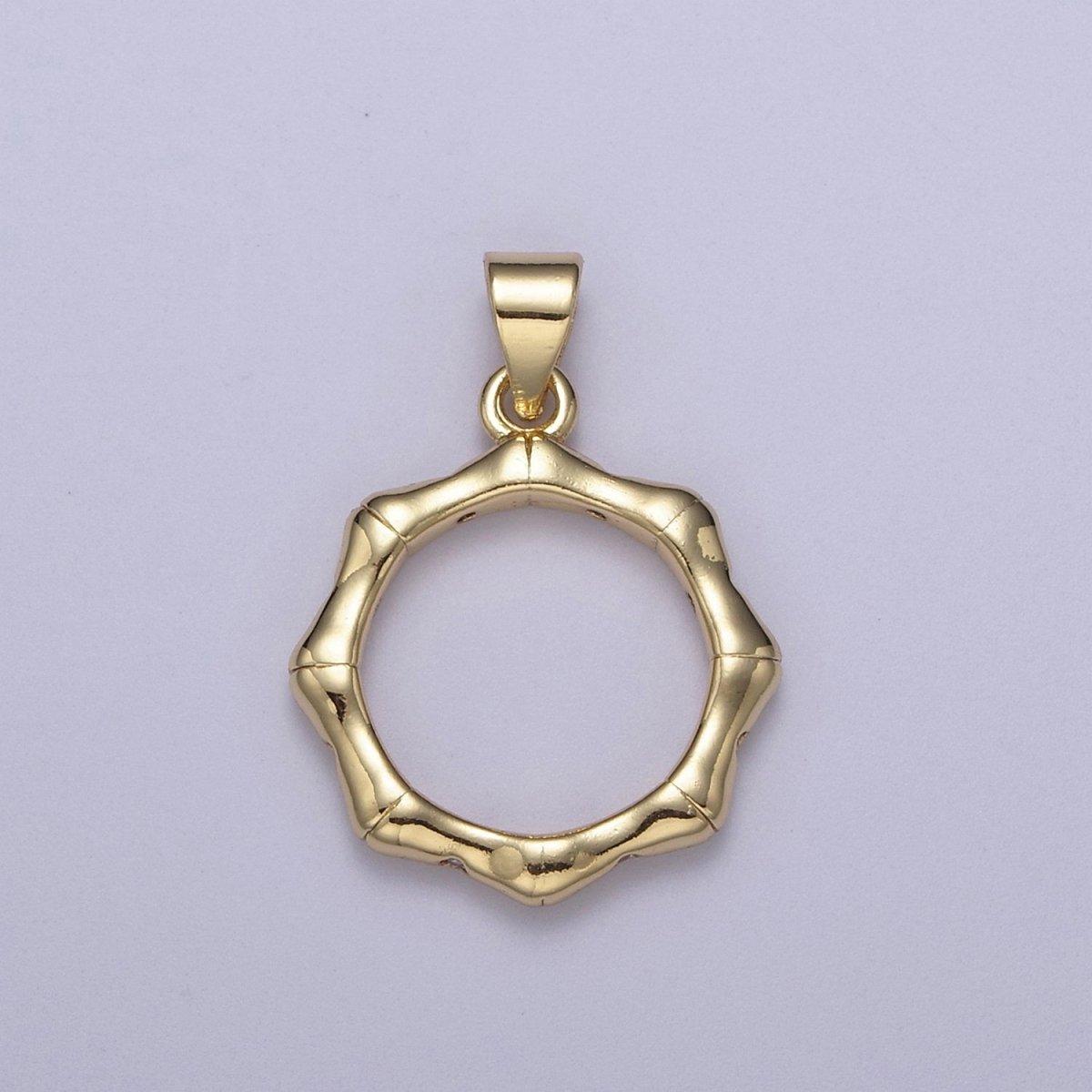 Bamboo Circle Charm Pendant for Necklace Bracelet Supply H-490 - DLUXCA