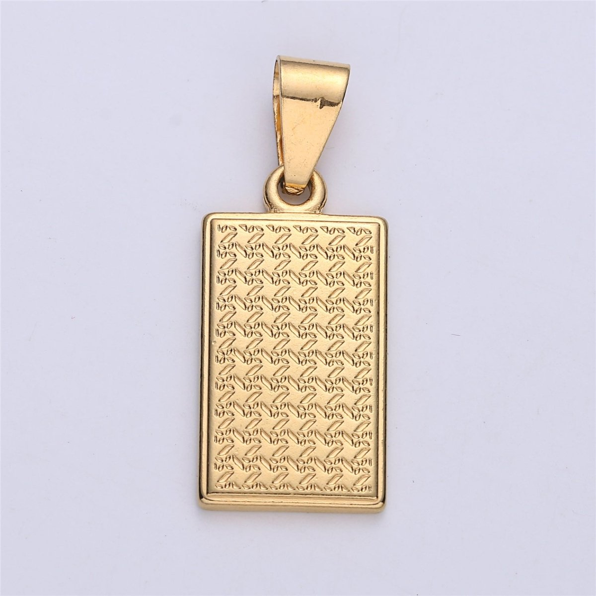Bar Medallion Pendant in 18k Gold Filled rectangle medallion necklace dainty simple modern necklace Charm I-156 - DLUXCA