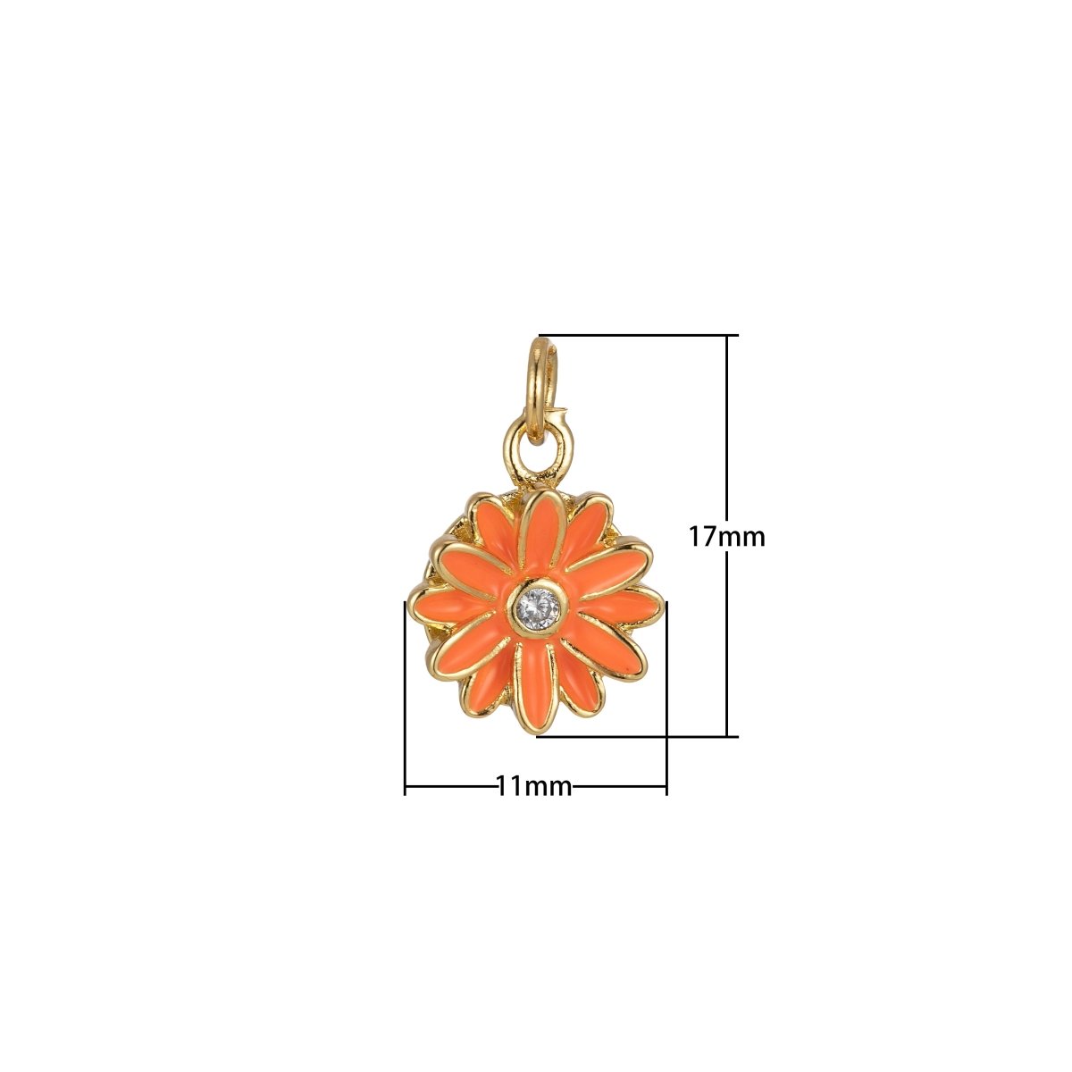 Barbiecore Charm Y2K Gold Filled Daisy Charm Enamel Flower Pendant Floral Charm Colorful Jewelry Inspired M-212-M-217