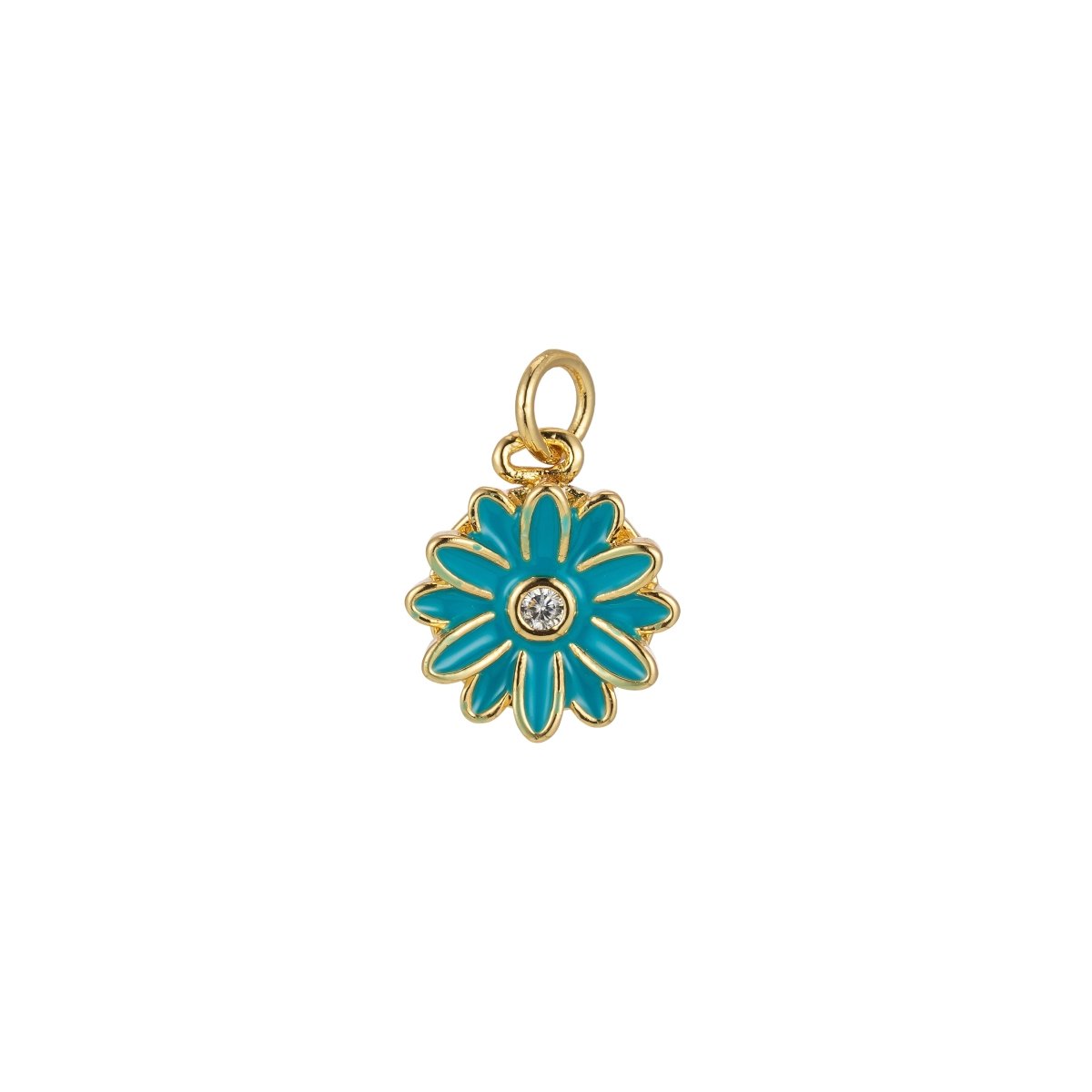 Barbiecore Charm Y2K Gold Filled Daisy Charm Enamel Flower Pendant Floral Charm Colorful Jewelry Inspired M-212-M-217