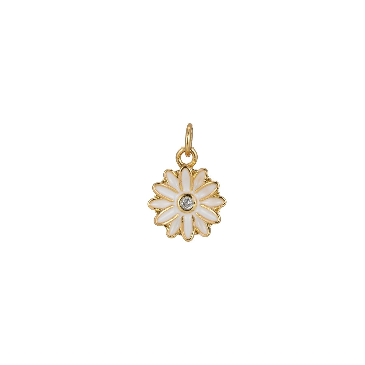 Barbiecore Charm Y2K Gold Filled Daisy Charm Enamel Flower Pendant Floral Charm Colorful Jewelry Inspired M-212-M-217