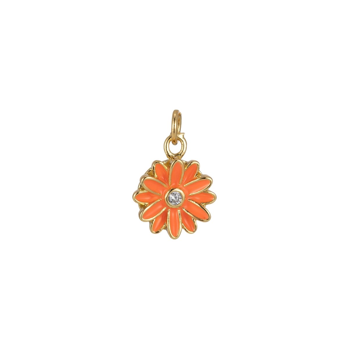 Barbiecore Charm Y2K Gold Filled Daisy Charm Enamel Flower Pendant Floral Charm Colorful Jewelry Inspired M-212-M-217
