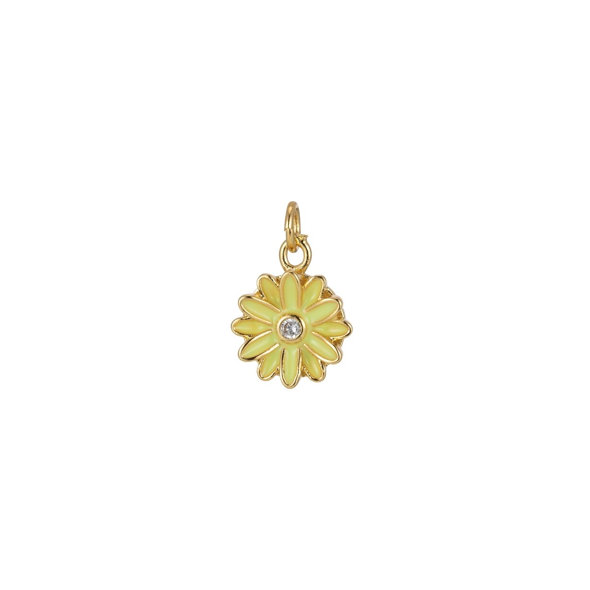 Barbiecore Charm Y2K Gold Filled Daisy Charm Enamel Flower Pendant Floral Charm Colorful Jewelry Inspired M-212-M-217