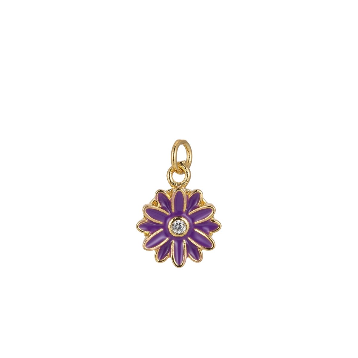 Barbiecore Charm Y2K Gold Filled Daisy Charm Enamel Flower Pendant Floral Charm Colorful Jewelry Inspired M-212-M-217