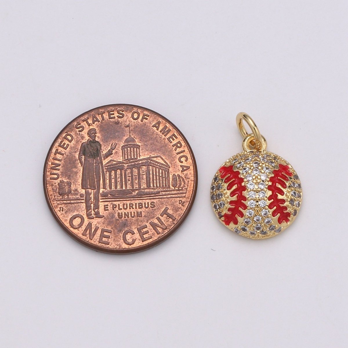 Baseball Gold Filled Charm Sports Ball Pendant for Necklace Bracelet Earring - D725 - D-726