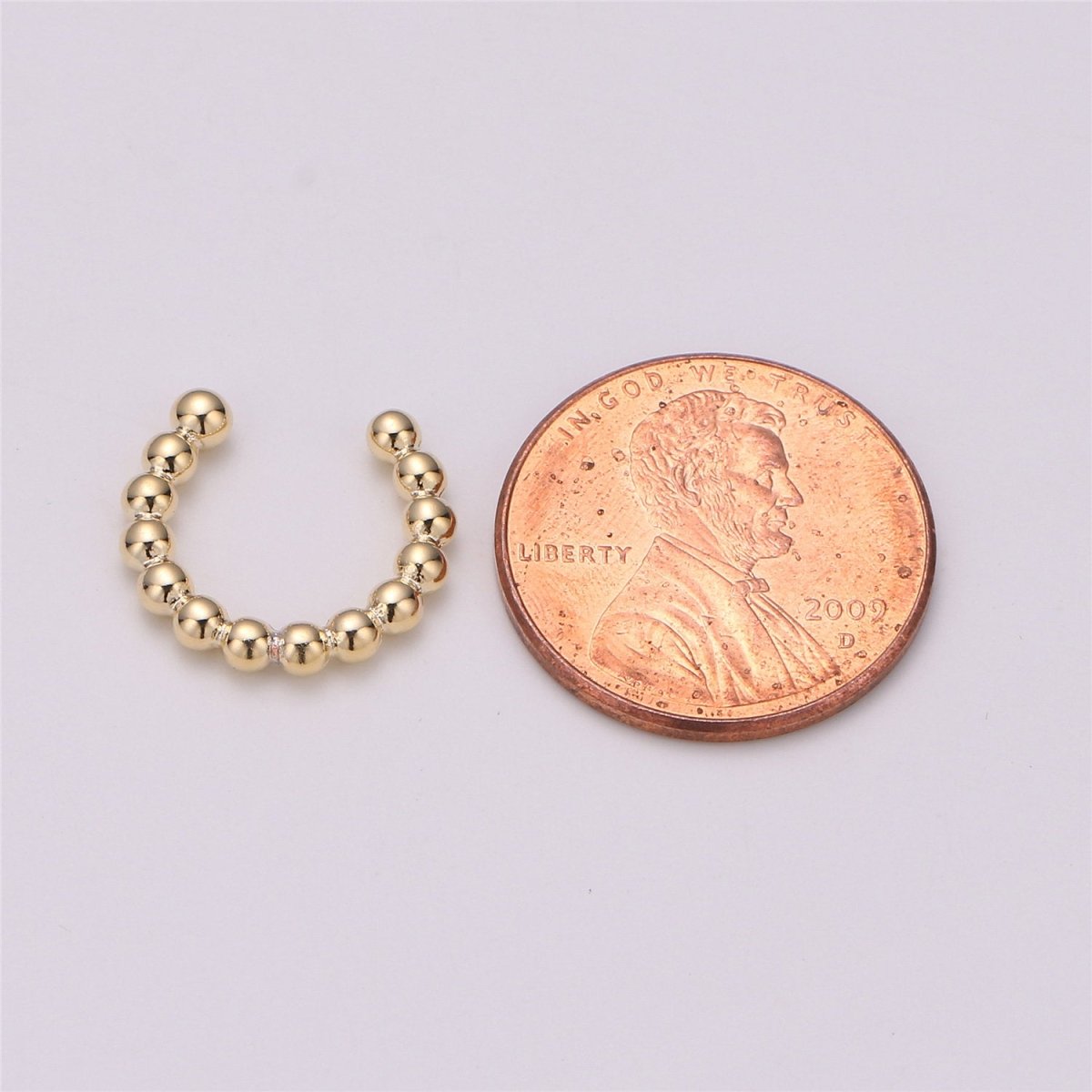 Beaded Ear Cuff, No Piercing Ear Cuff, Minimalist Ear Wrap, Gold Filled Cuff Earring, Huggie Earring fake helix piercing • cartilage cuff K-113