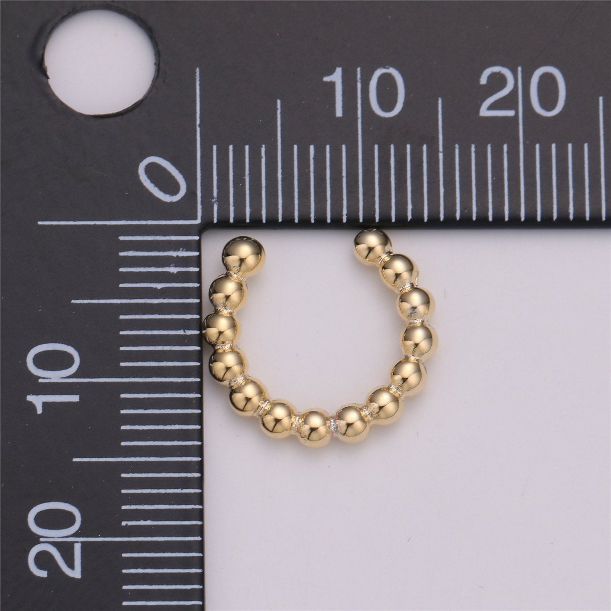 Beaded Ear Cuff, No Piercing Ear Cuff, Minimalist Ear Wrap, Gold Filled Cuff Earring, Huggie Earring fake helix piercing • cartilage cuff K-113